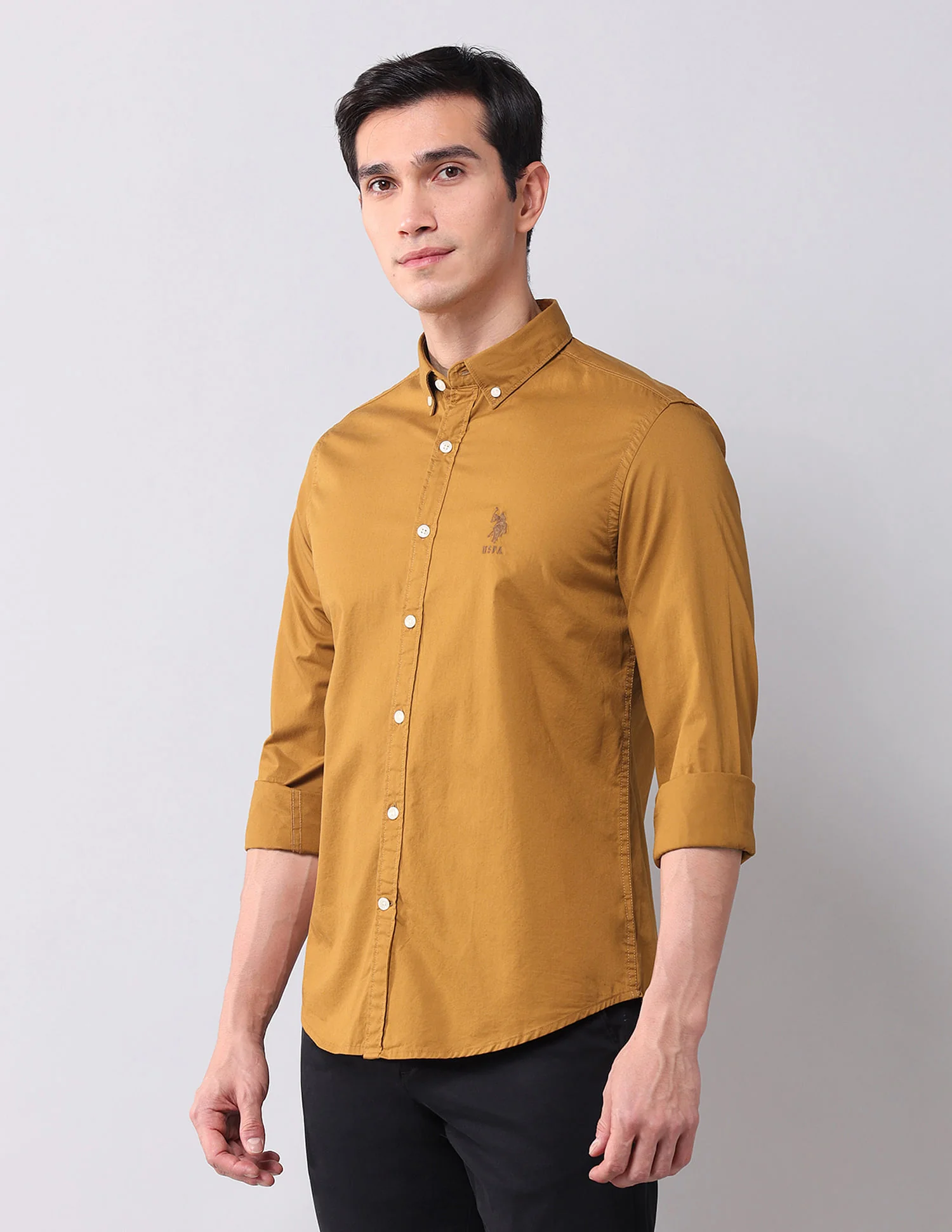 Regular Fit Twill Solid Shirt - Image 4