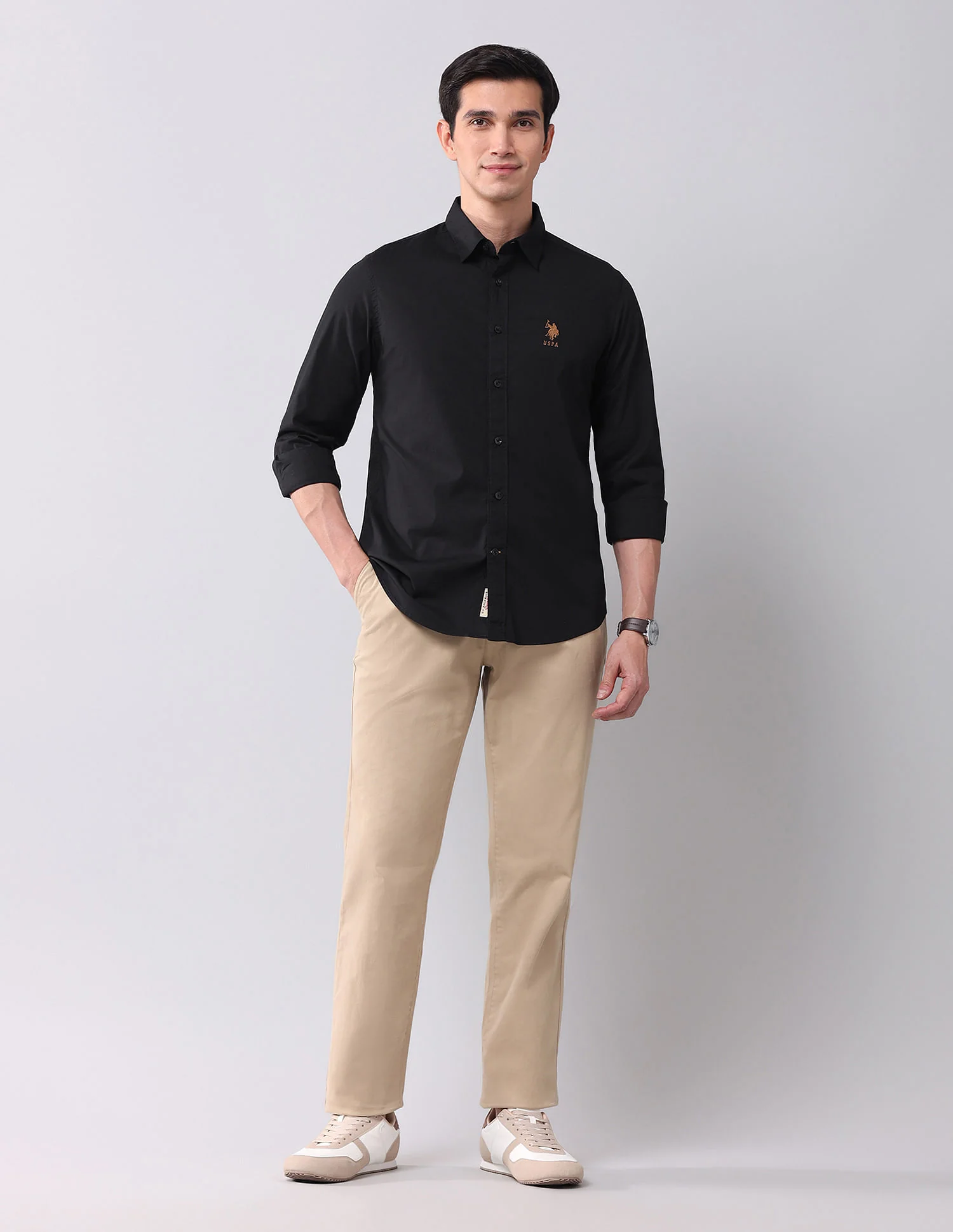 Regular Fit Twill Solid Shirt - Image 3