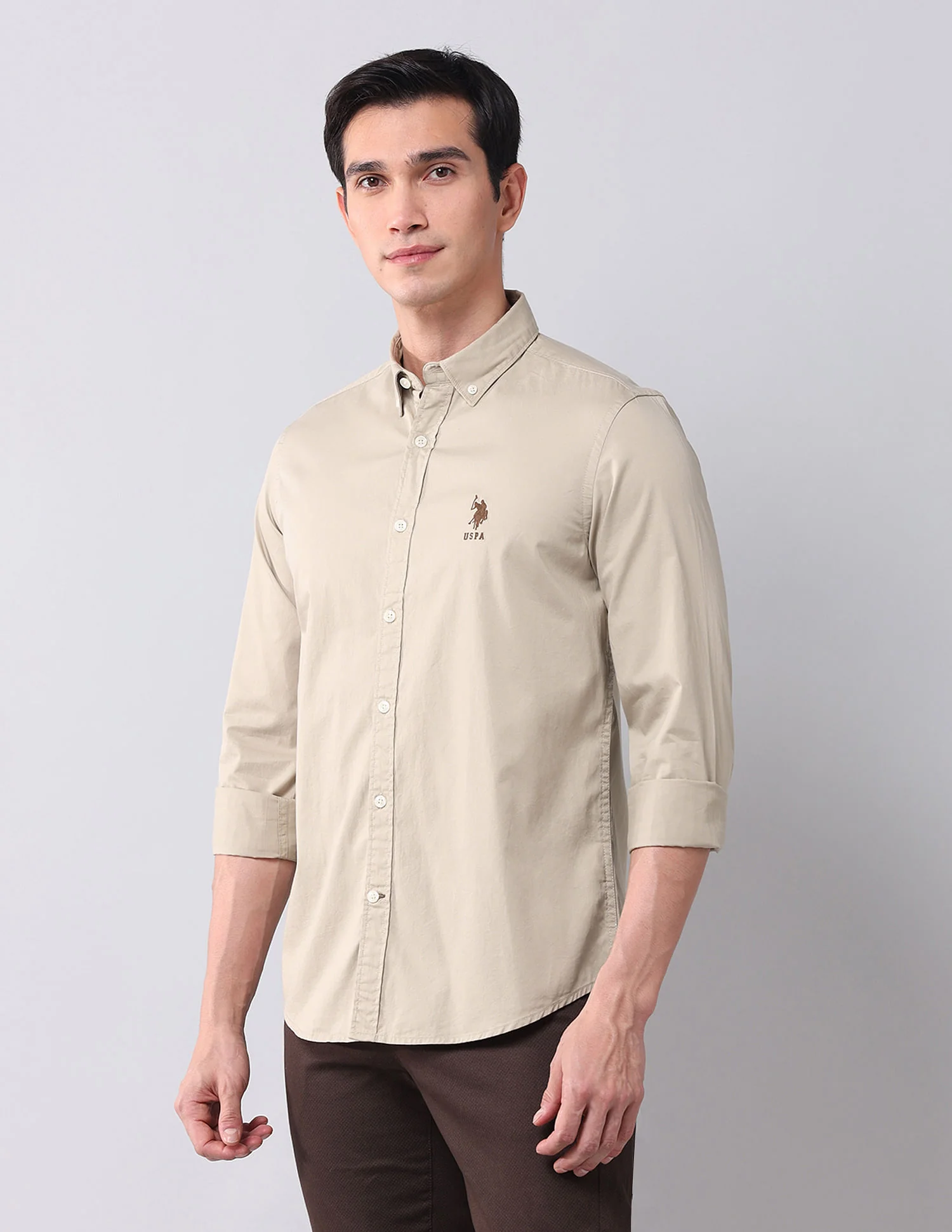 Regular Fit Twill Solid Shirt - Image 4