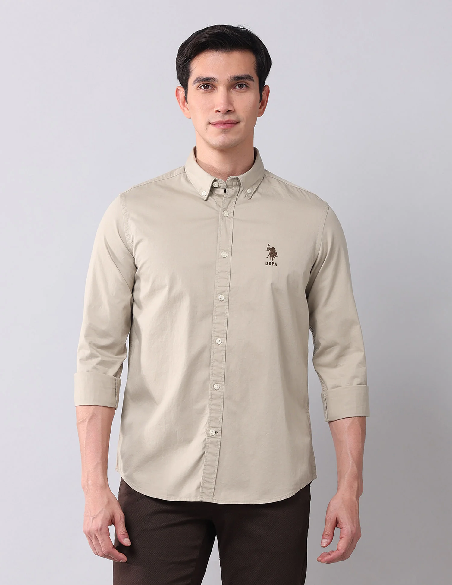 Regular Fit Twill Solid Shirt - Image 6
