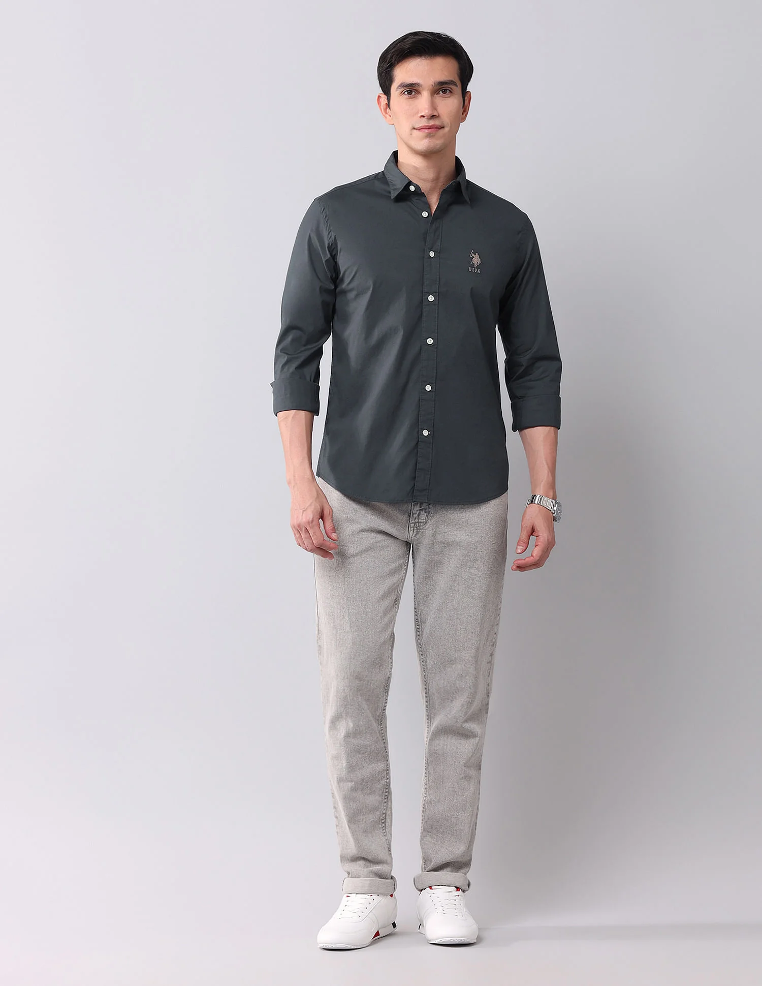 Regular Fit Twill Solid Shirt - Image 2