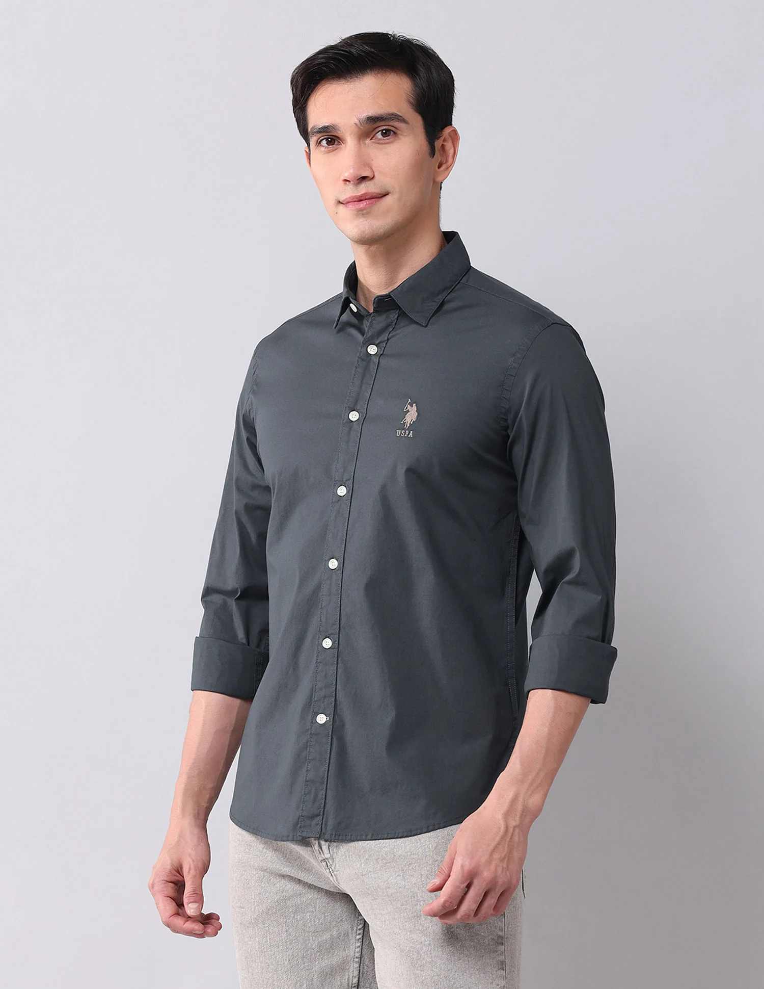 Regular Fit Twill Solid Shirt - Image 3