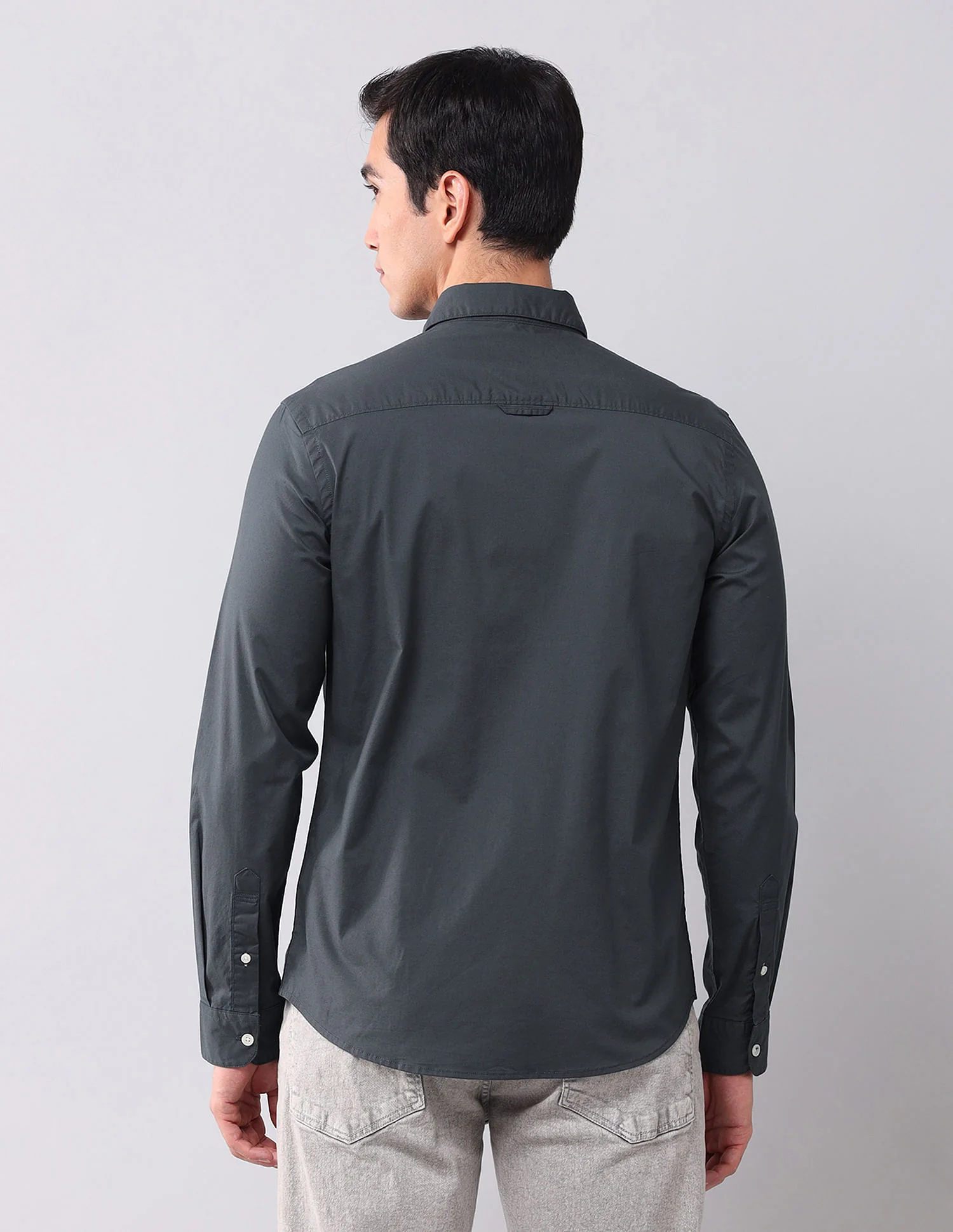 Regular Fit Twill Solid Shirt - Image 4