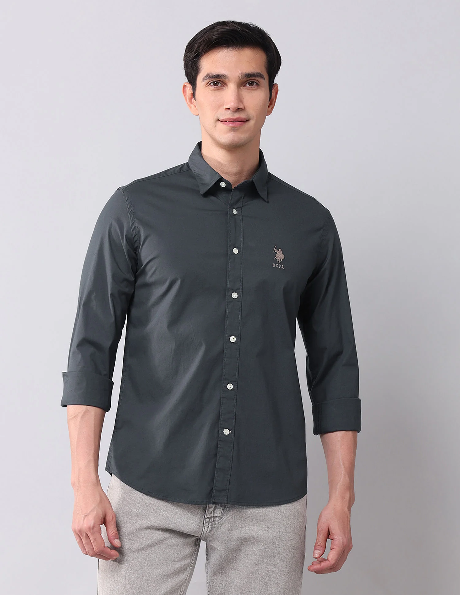 Regular Fit Twill Solid Shirt - Image 5