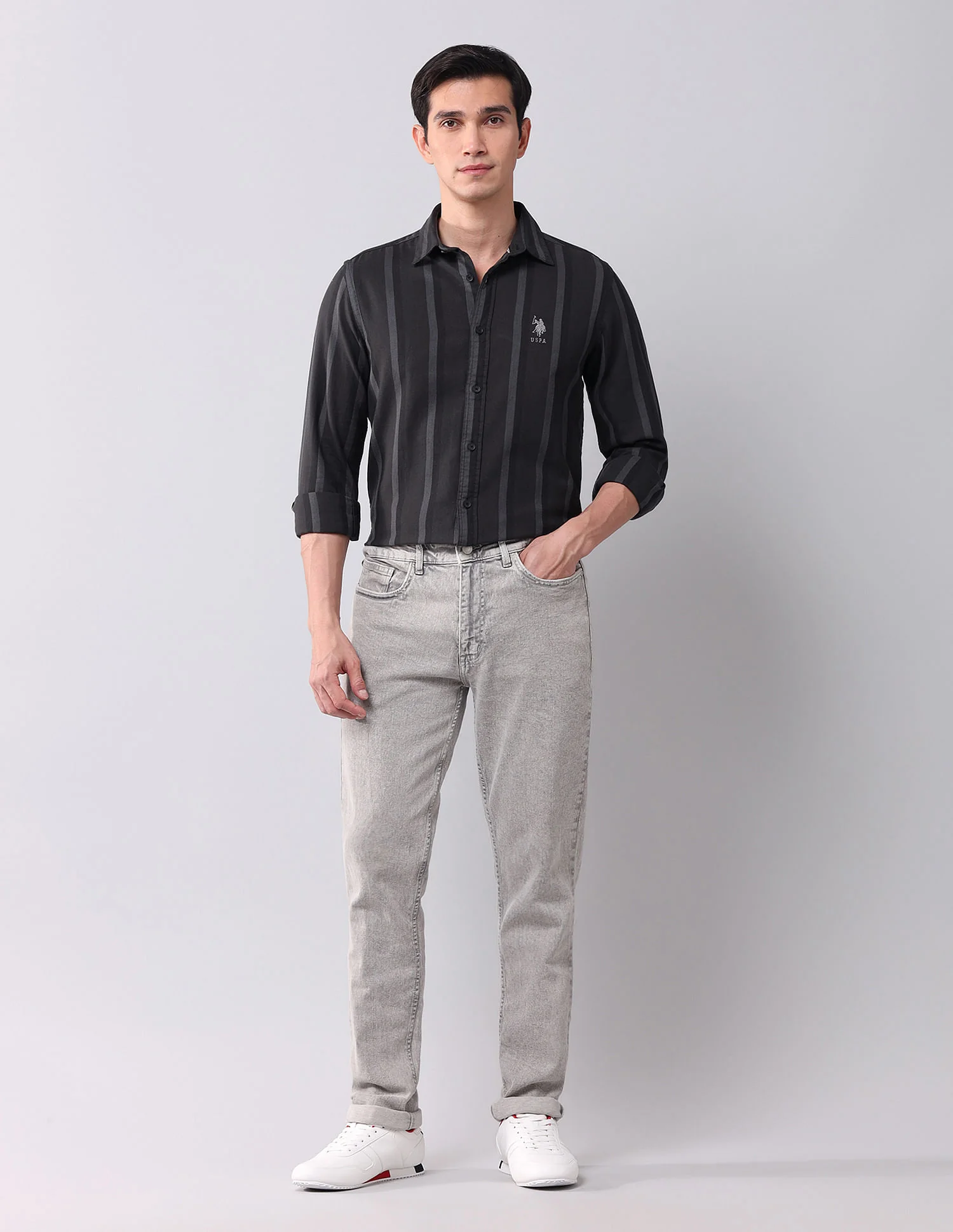 Regular Fit Twill Striped Shirt - Image 3