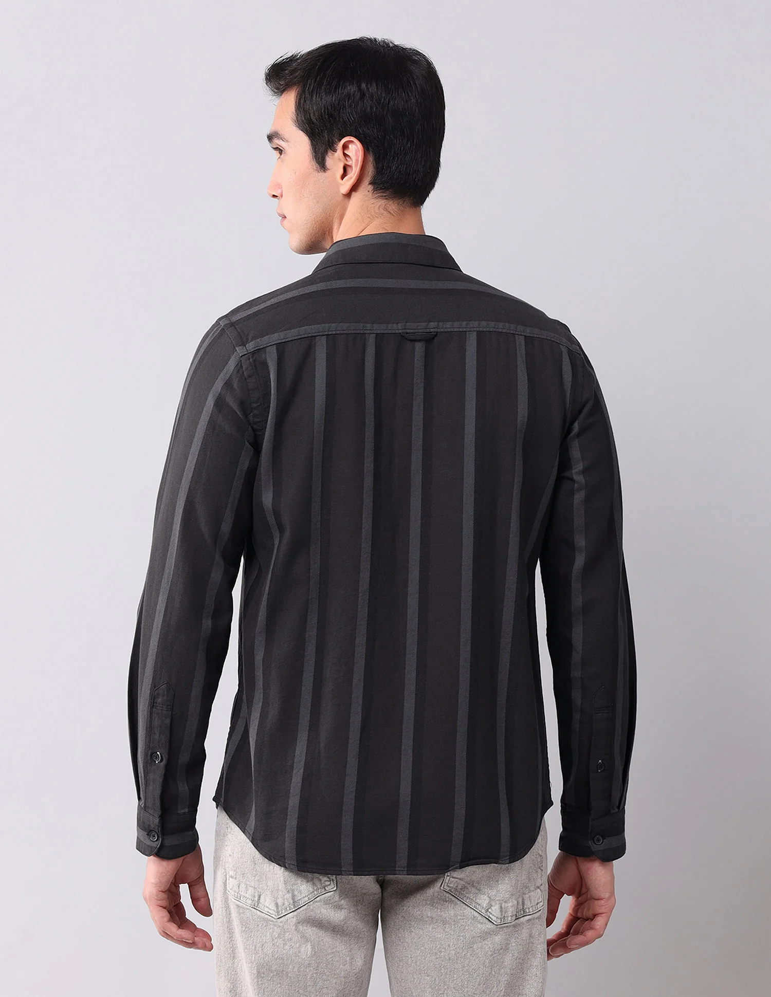 Regular Fit Twill Striped Shirt - Image 5
