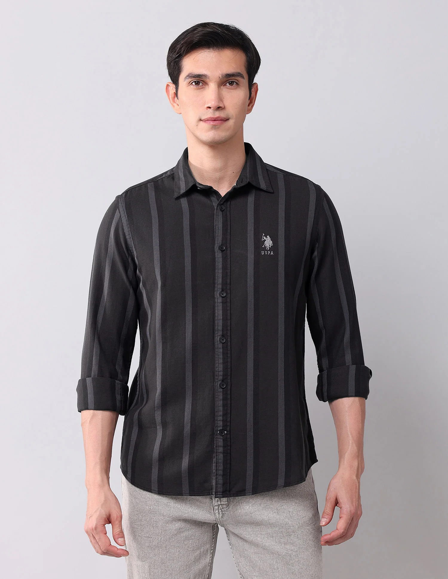 Regular Fit Twill Striped Shirt - Image 6