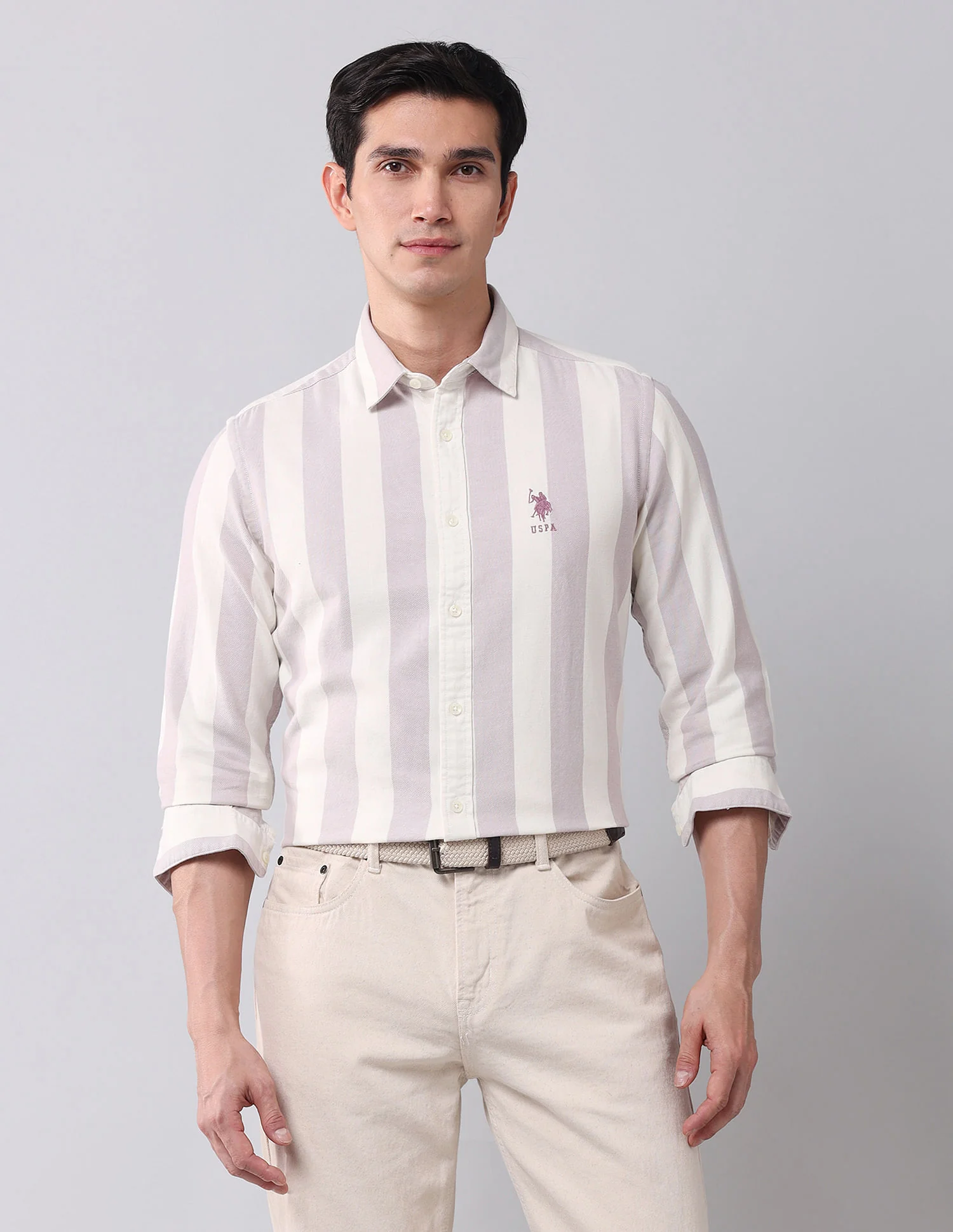 Regular Fit Twill Striped Shirt