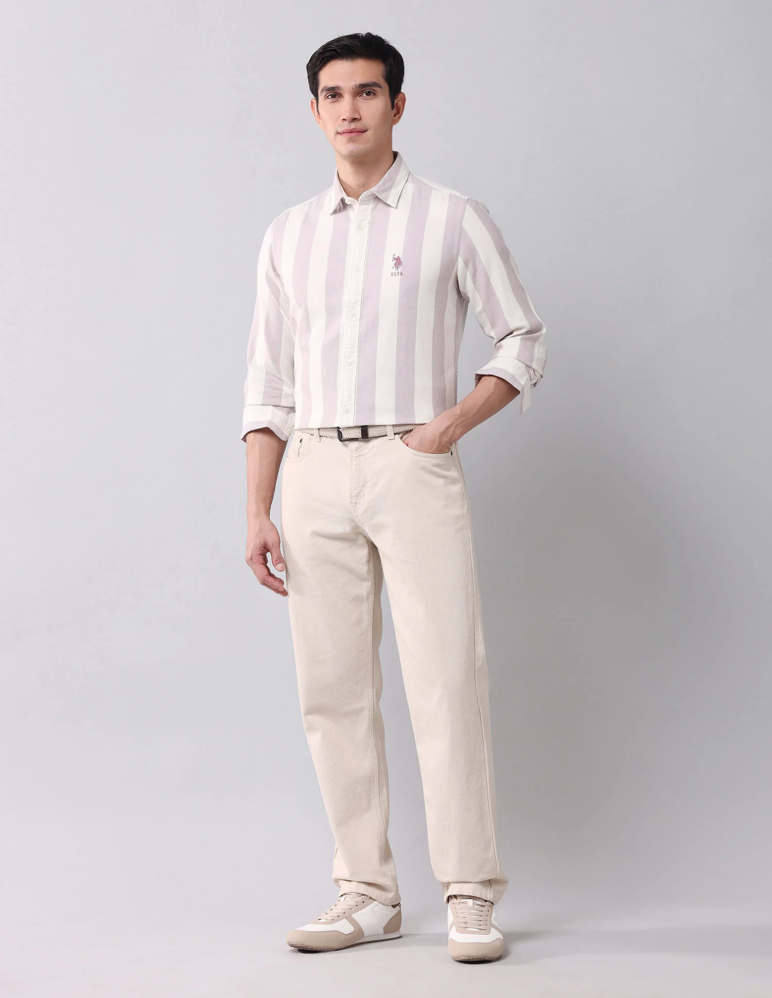 Regular Fit Twill Striped Shirt - Image 3