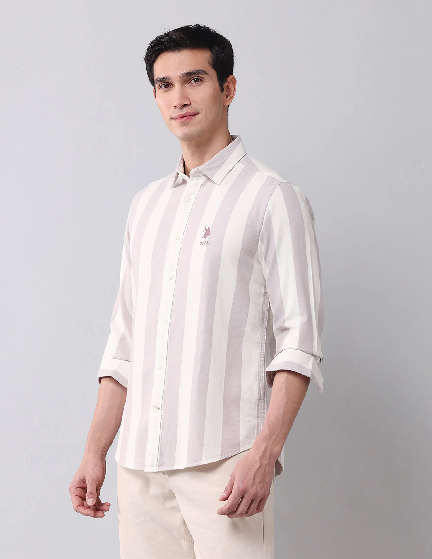 Regular Fit Twill Striped Shirt - Image 4