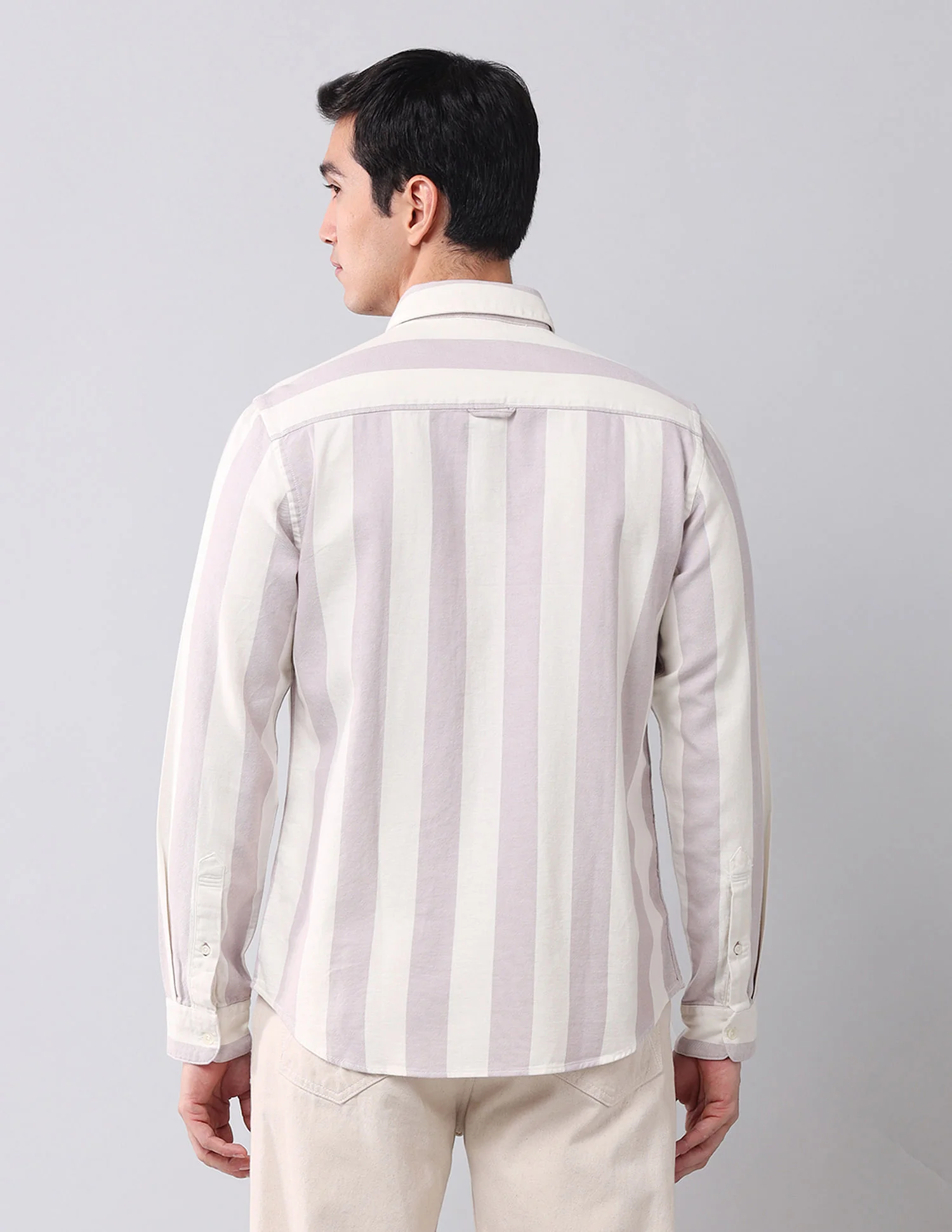 Regular Fit Twill Striped Shirt - Image 5