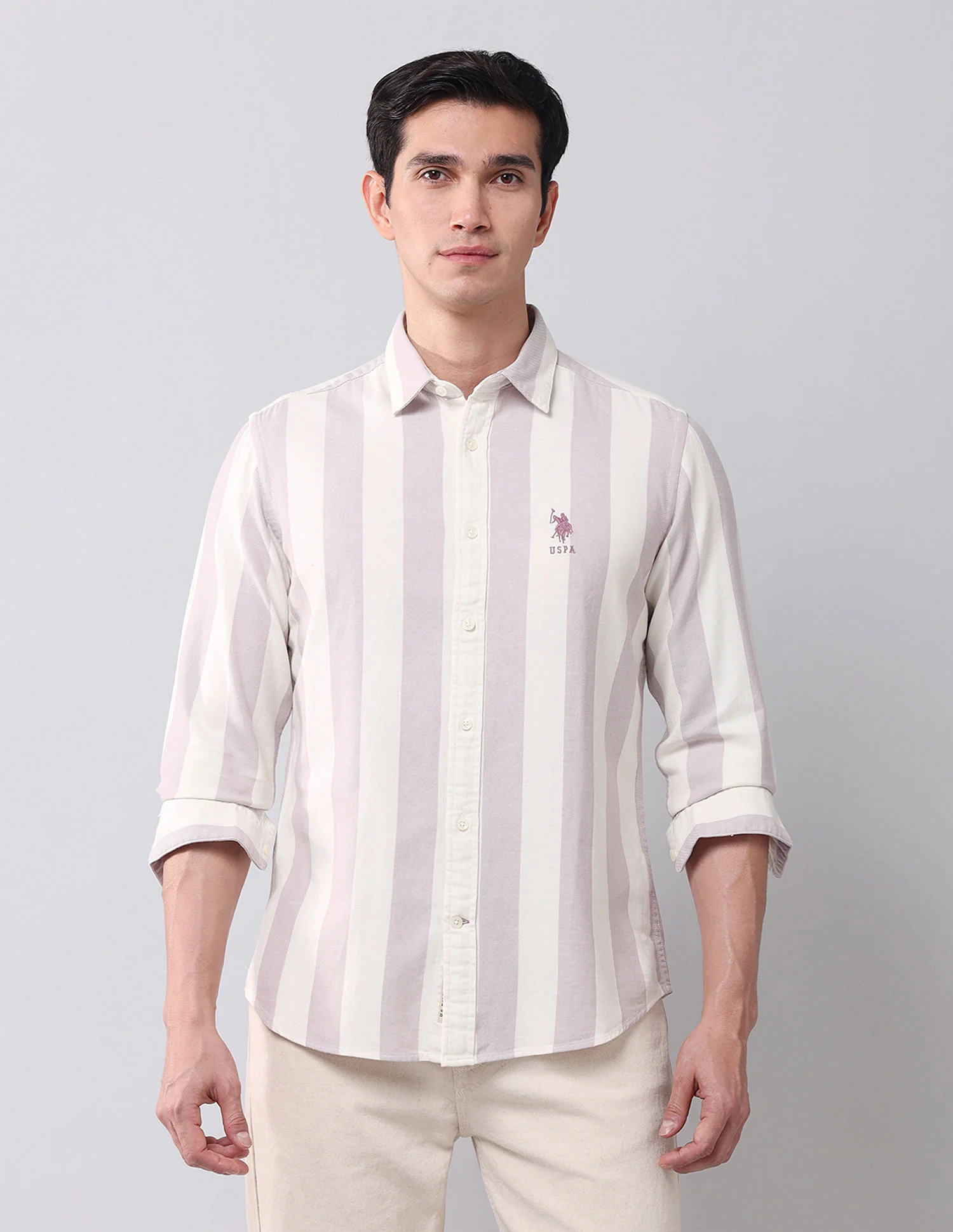 Regular Fit Twill Striped Shirt - Image 6