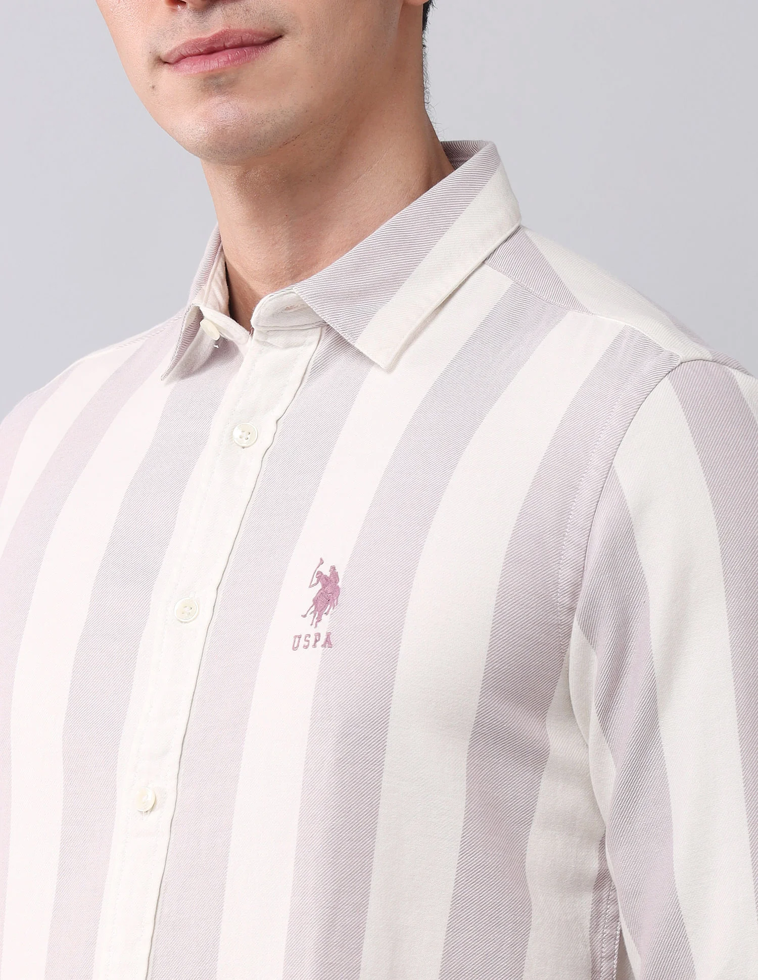 Regular Fit Twill Striped Shirt - Image 7