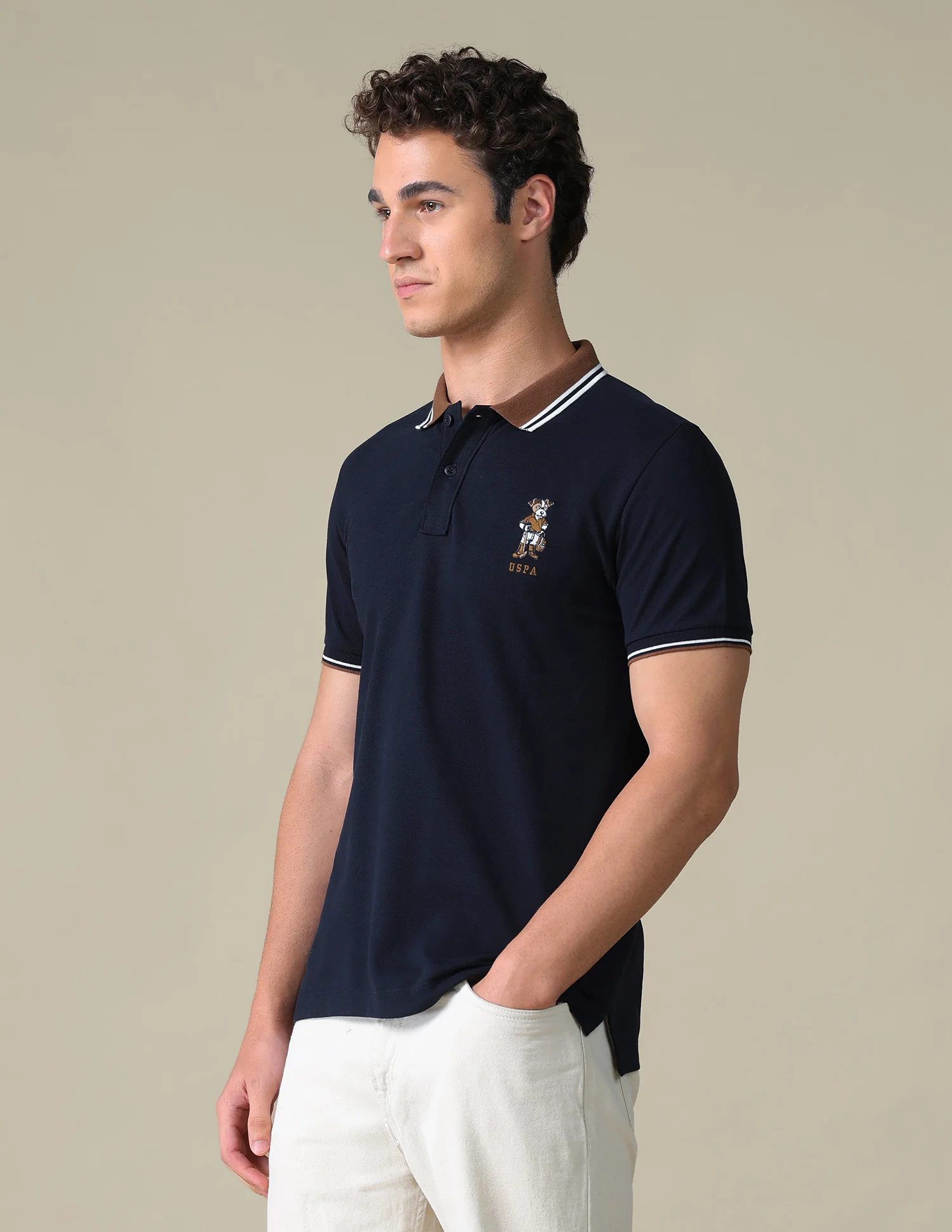 Regular Fit Typographic Polo Shirt - Image 4