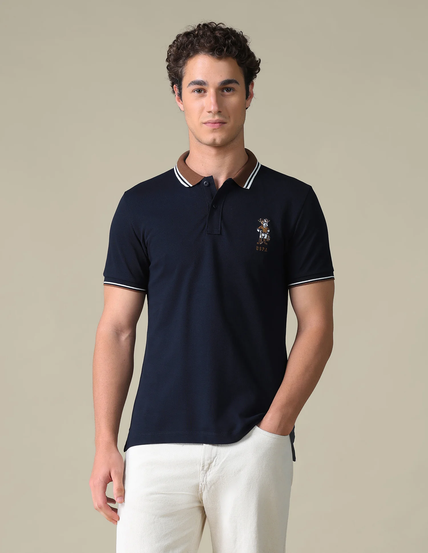Regular Fit Typographic Polo Shirt - Image 6