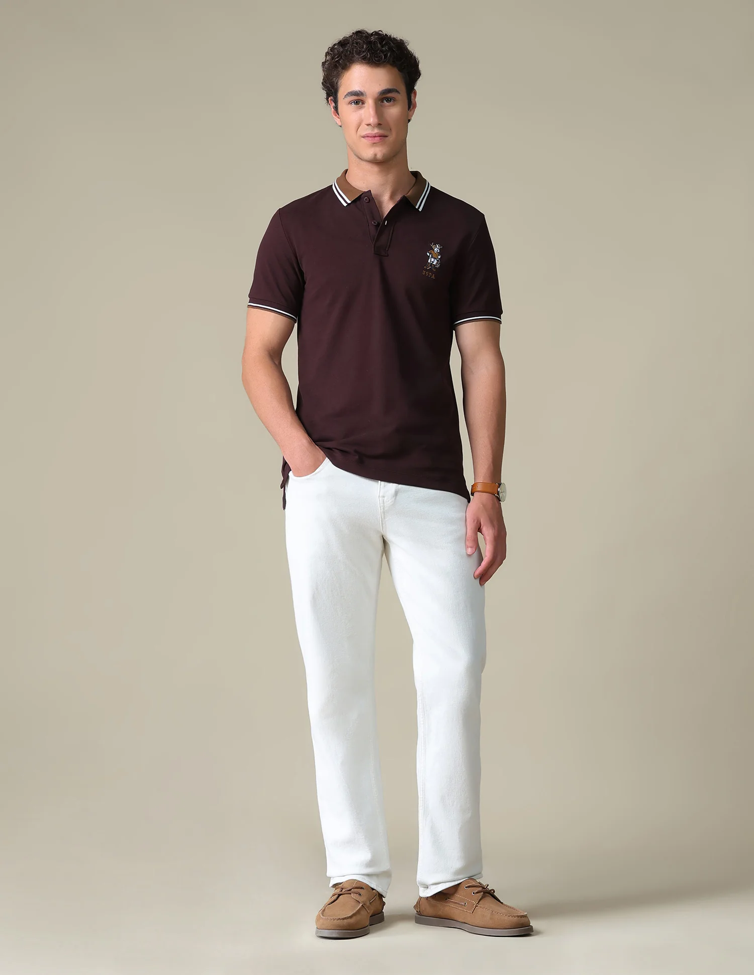 Regular Fit Typographic Polo Shirt - Image 3