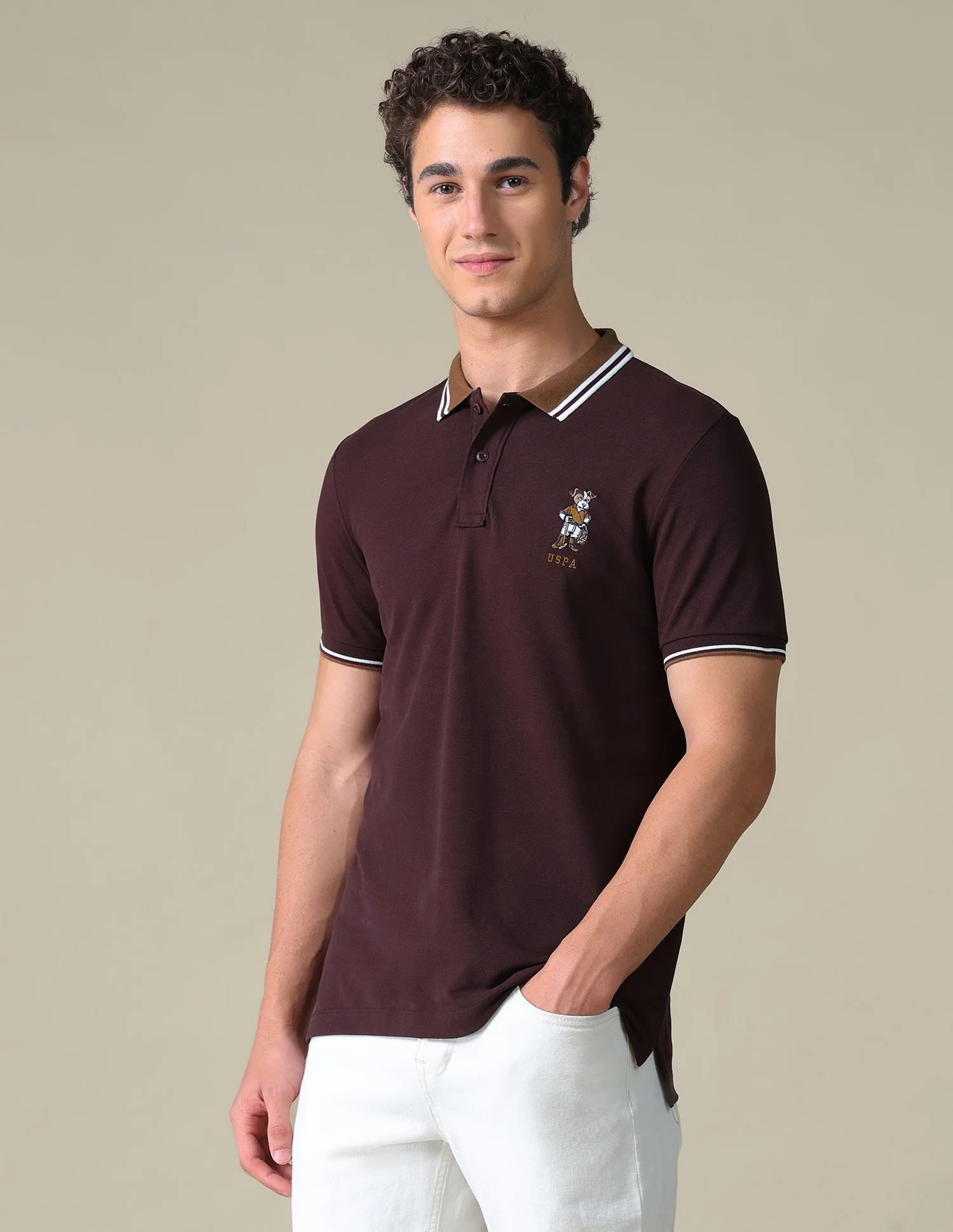 Regular Fit Typographic Polo Shirt - Image 4