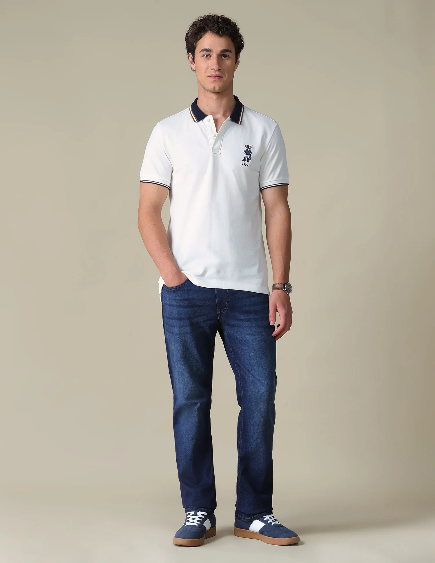 Regular Fit Typographic Polo Shirt - Image 3