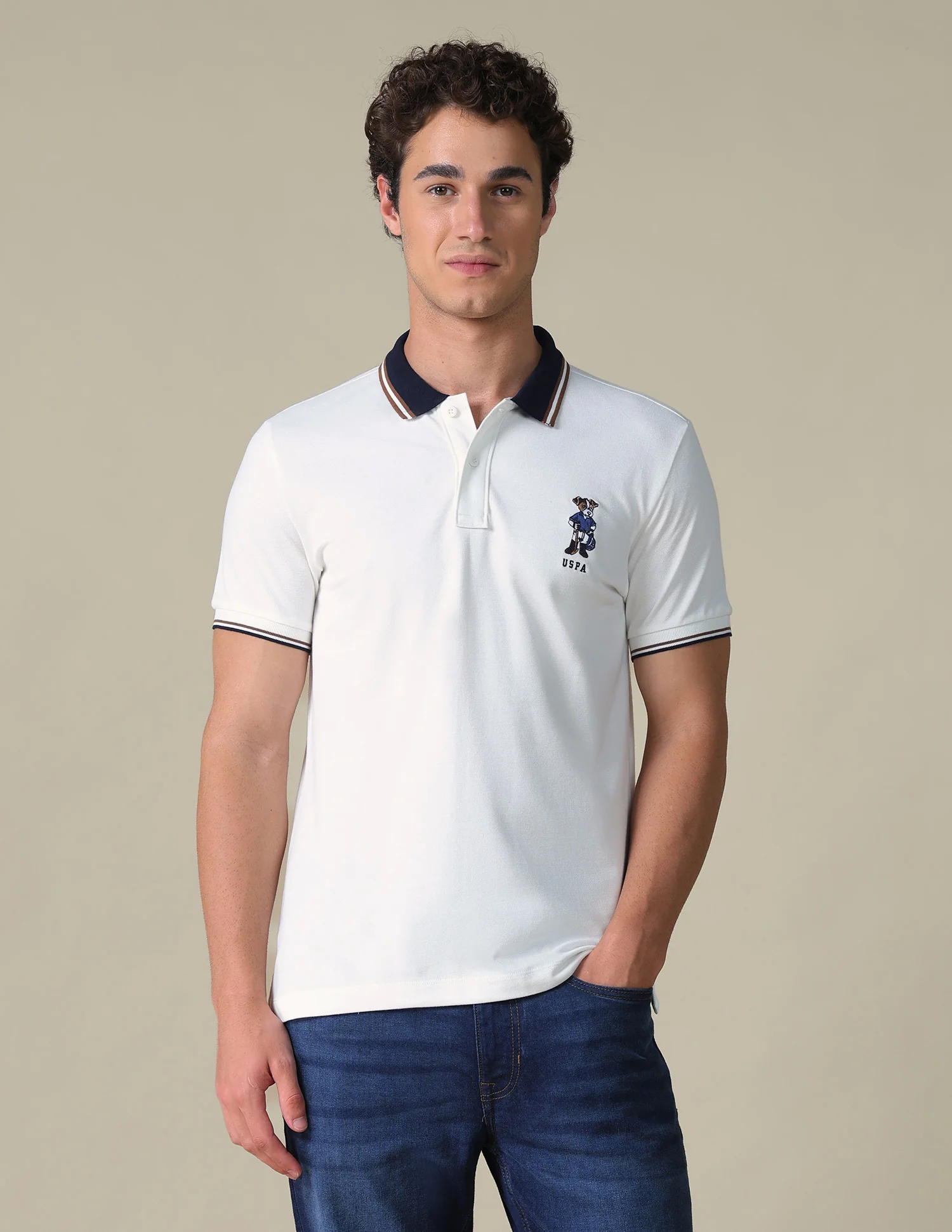 Regular Fit Typographic Polo Shirt - Image 6