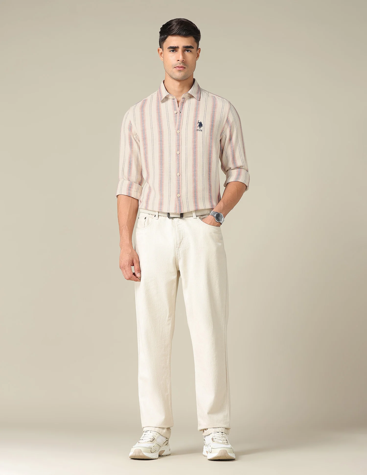 Regular Fit Vertical Striped Shirt - Image 3