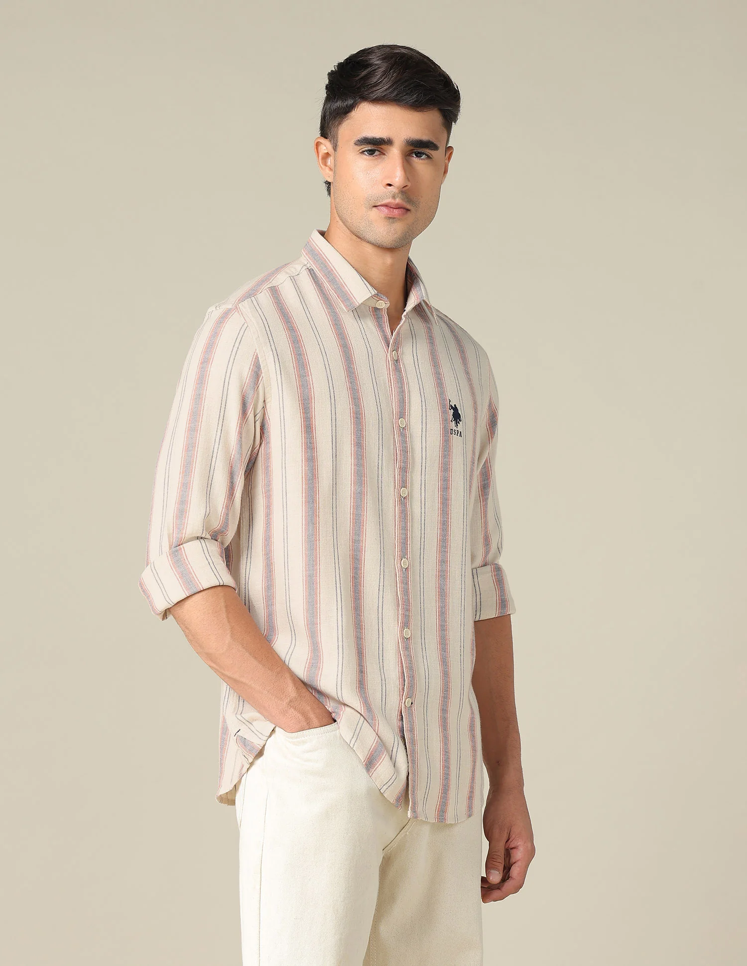 Regular Fit Vertical Striped Shirt - Image 4