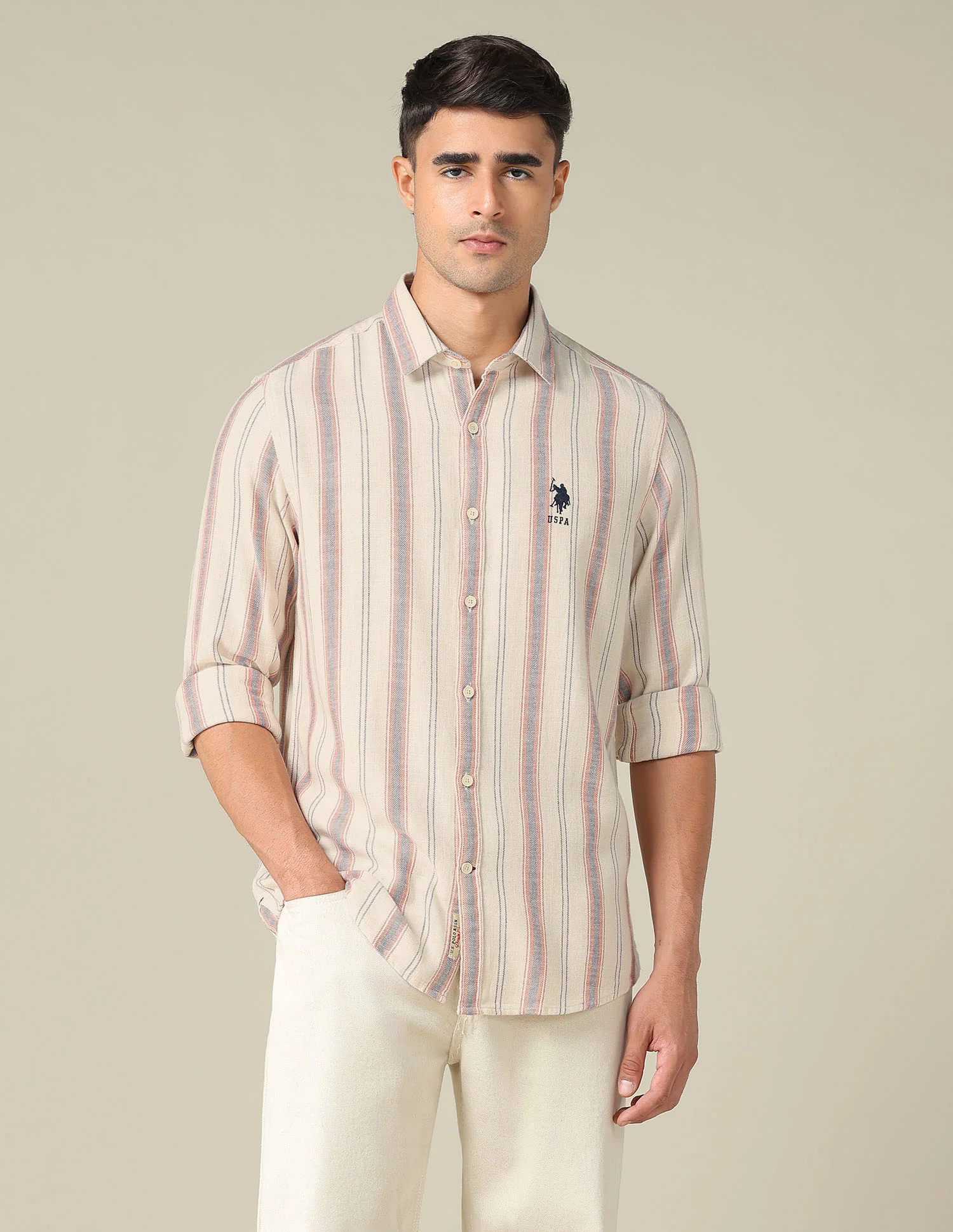 Regular Fit Vertical Striped Shirt - Image 6