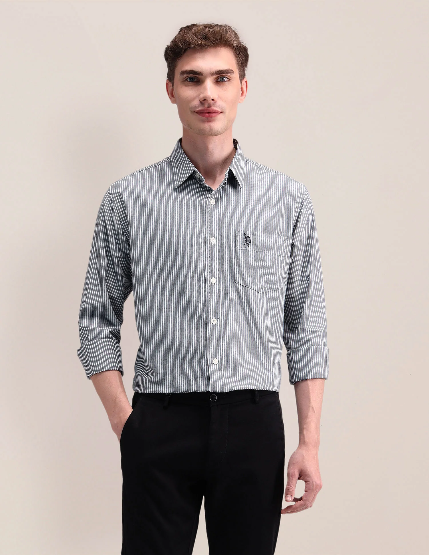 Regular Vertical Striped Shirt