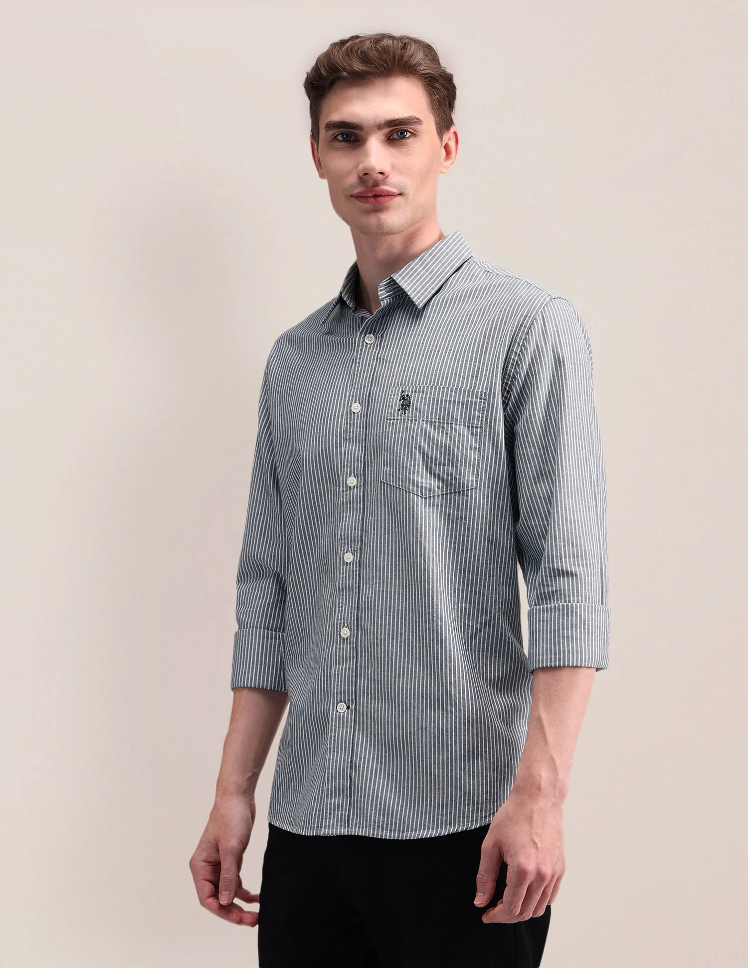 Regular Vertical Striped Shirt - Image 4