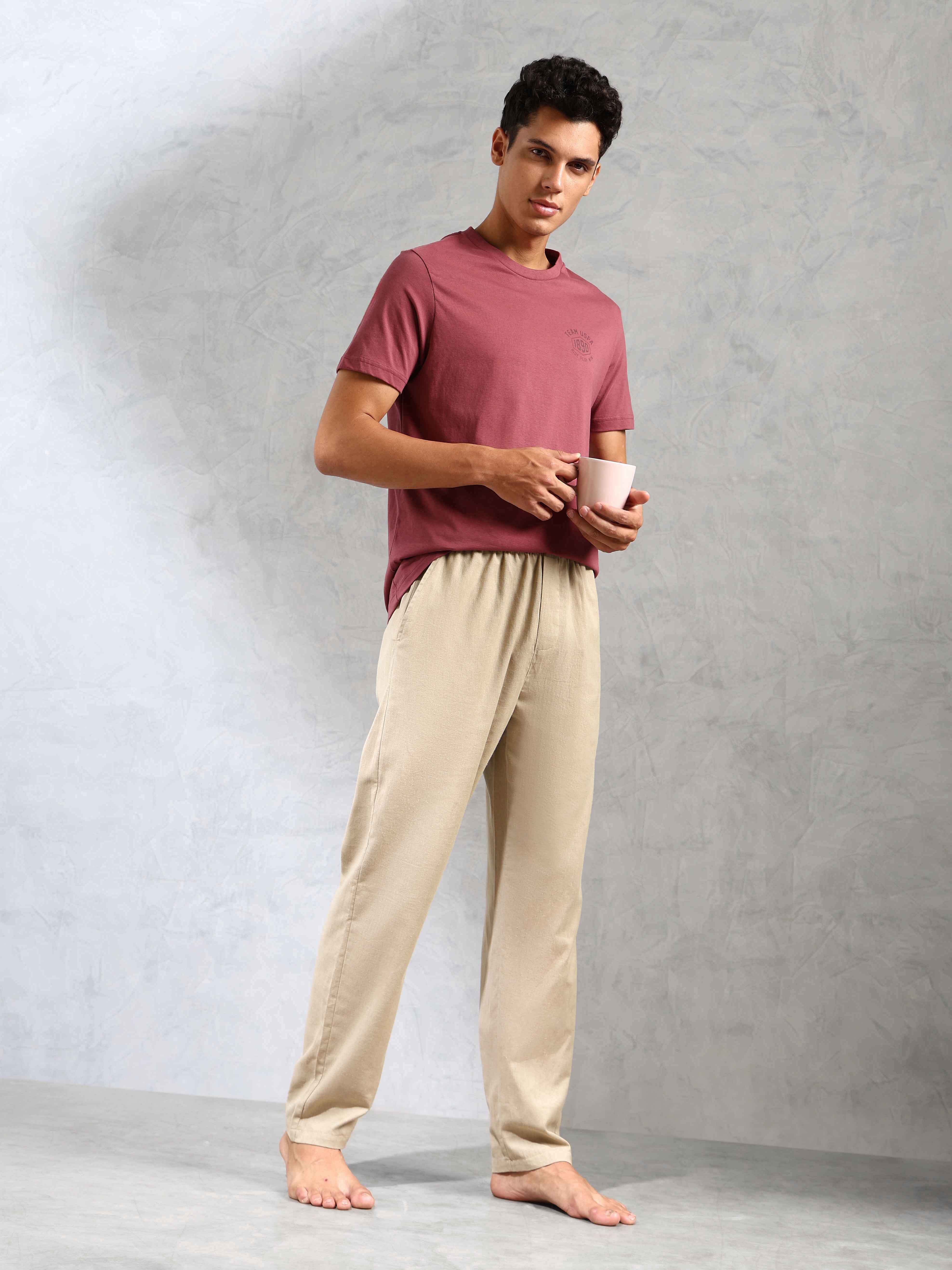 Relaxed Fit Cotton Linen OELP8 Lounge Pants - Pack Of 1 - Image 3