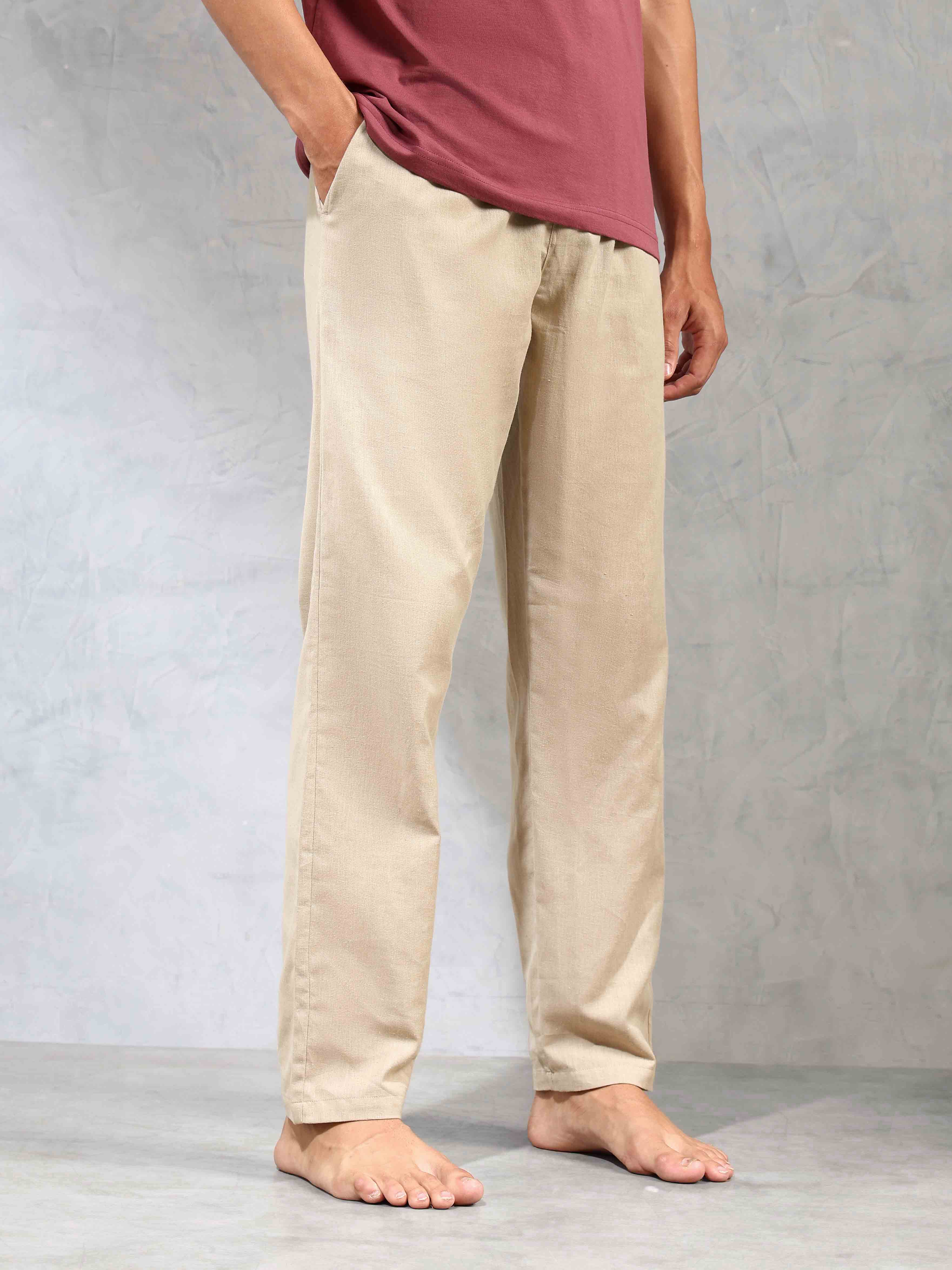 Relaxed Fit Cotton Linen OELP8 Lounge Pants - Pack Of 1 - Image 4
