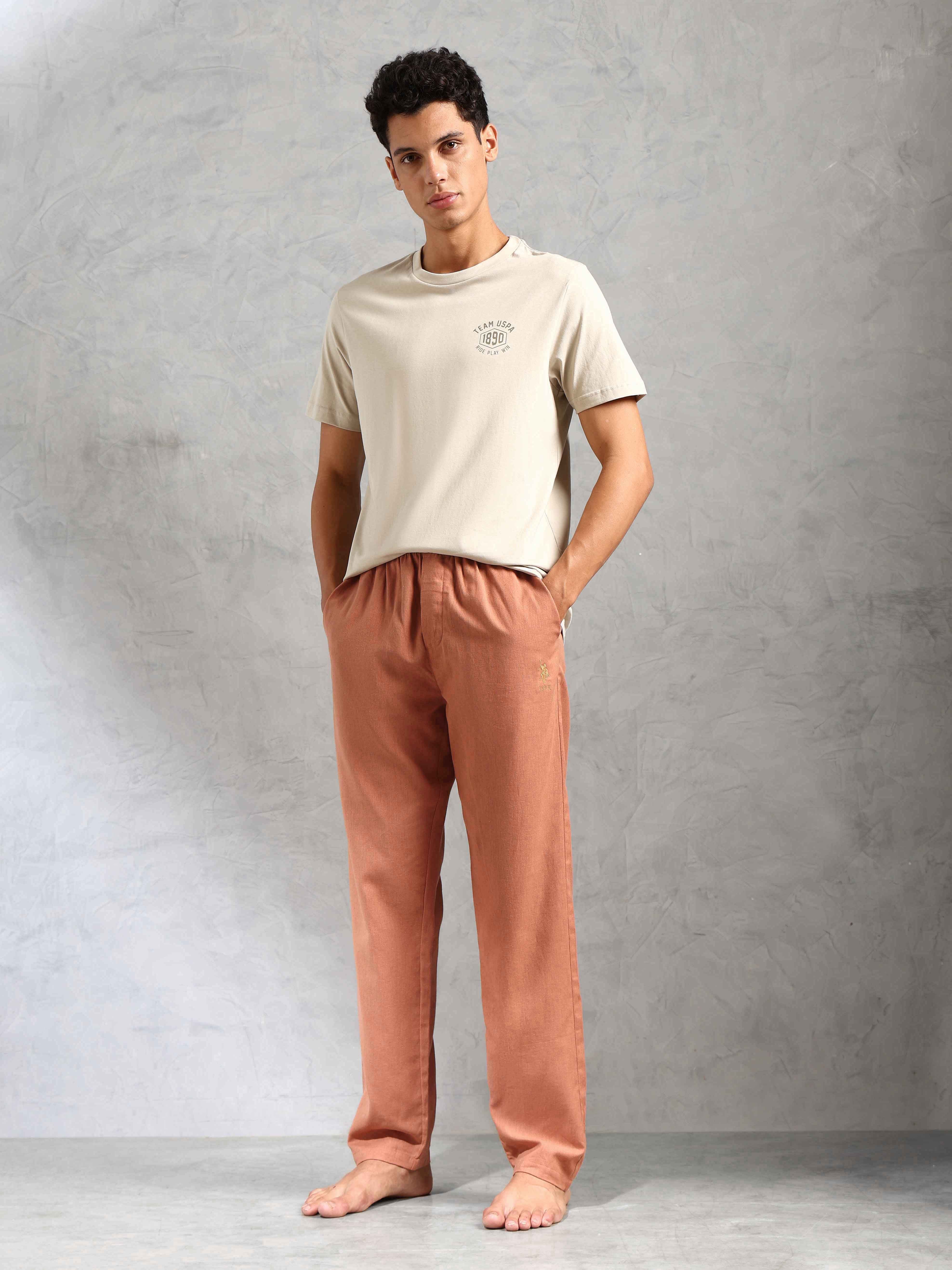 Relaxed Fit Cotton Linen OELP8 Lounge Pants - Pack Of 1 - Image 3