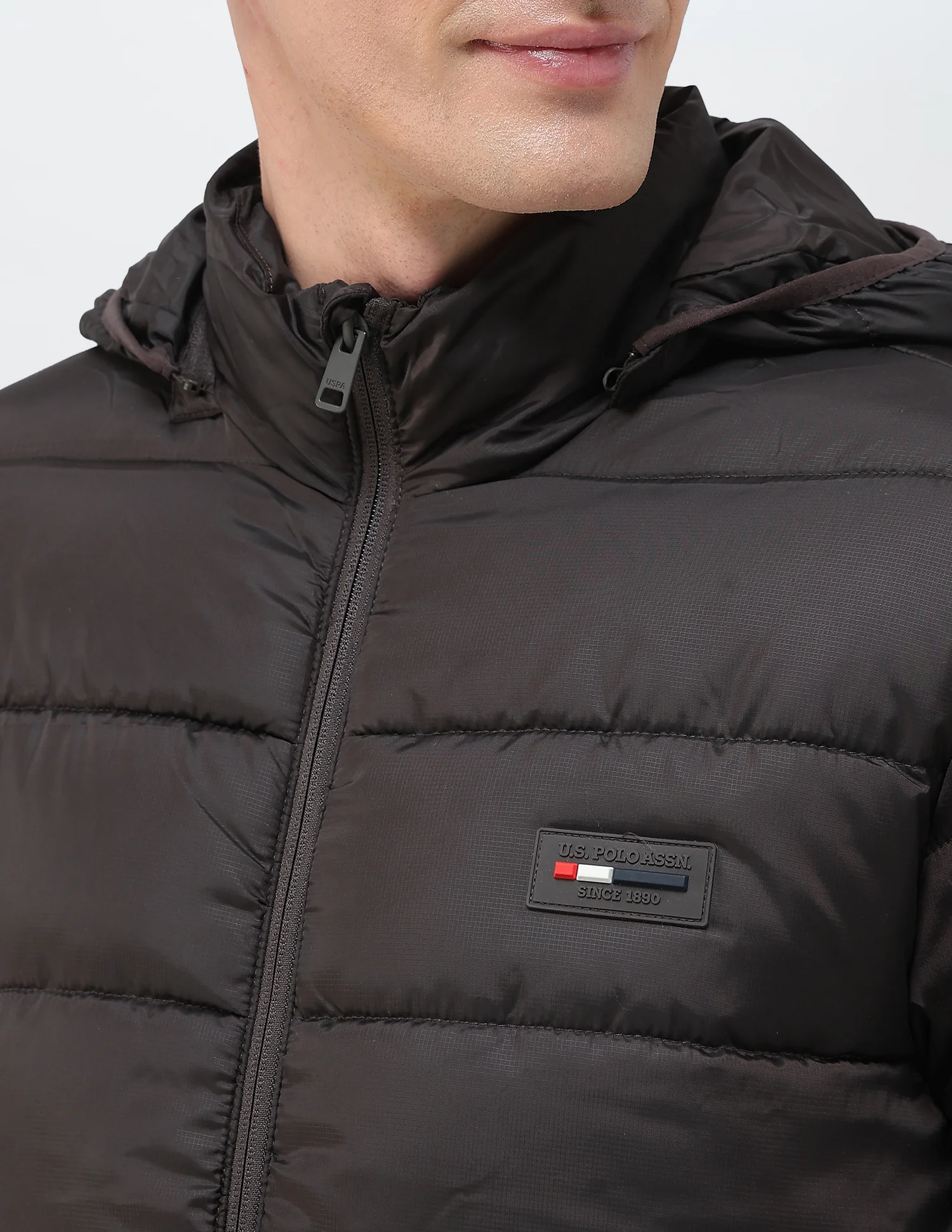 Removable Hood Solid Puffer Jacket - Image 7