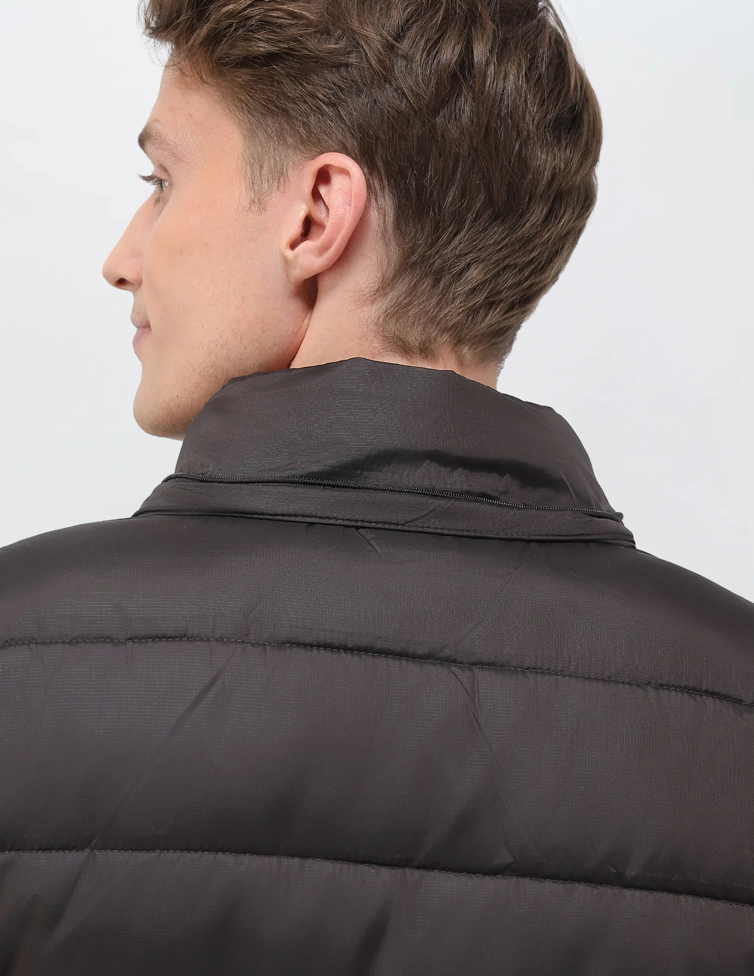 Removable Hood Solid Puffer Jacket - Image 8