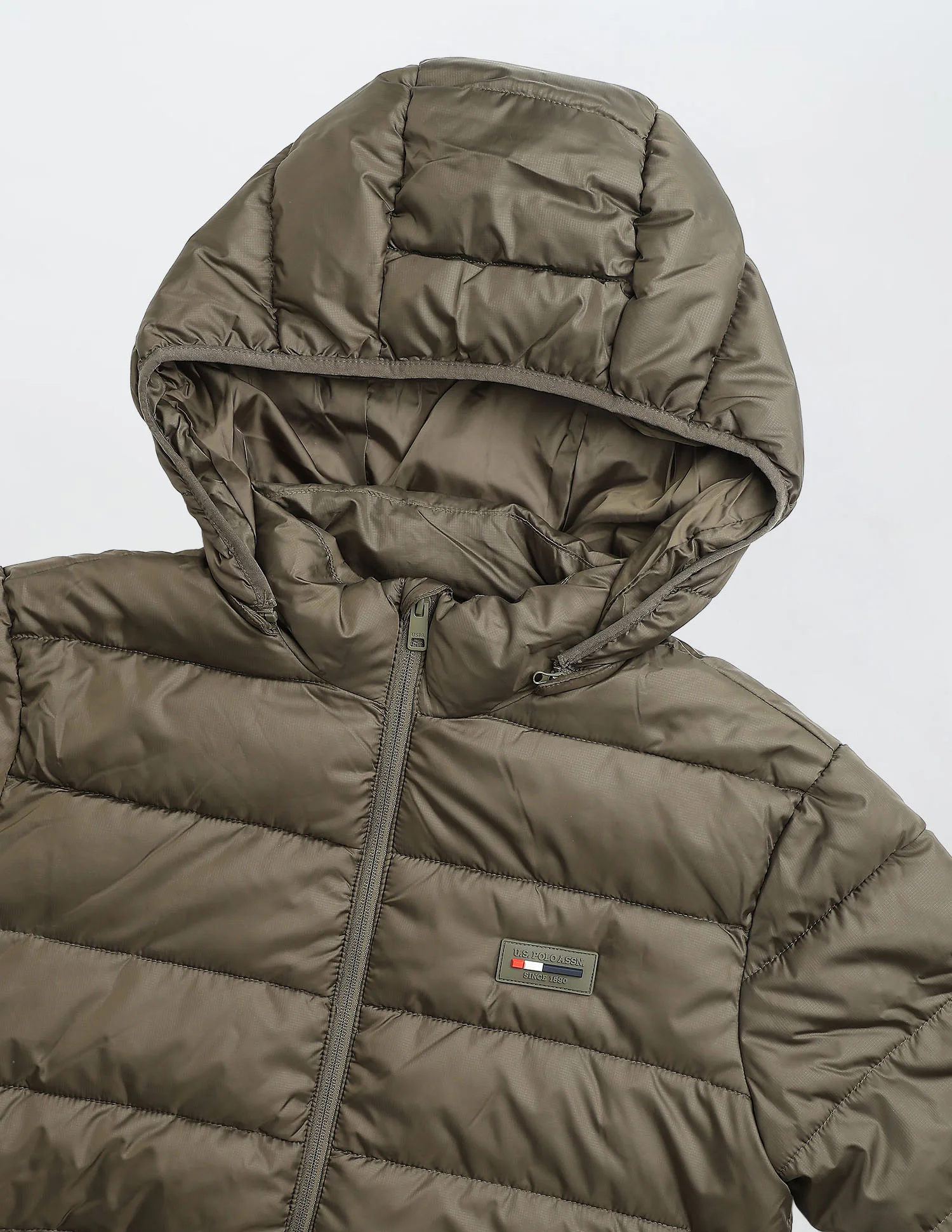 Removable Hood Solid Puffer Jacket - Image 2