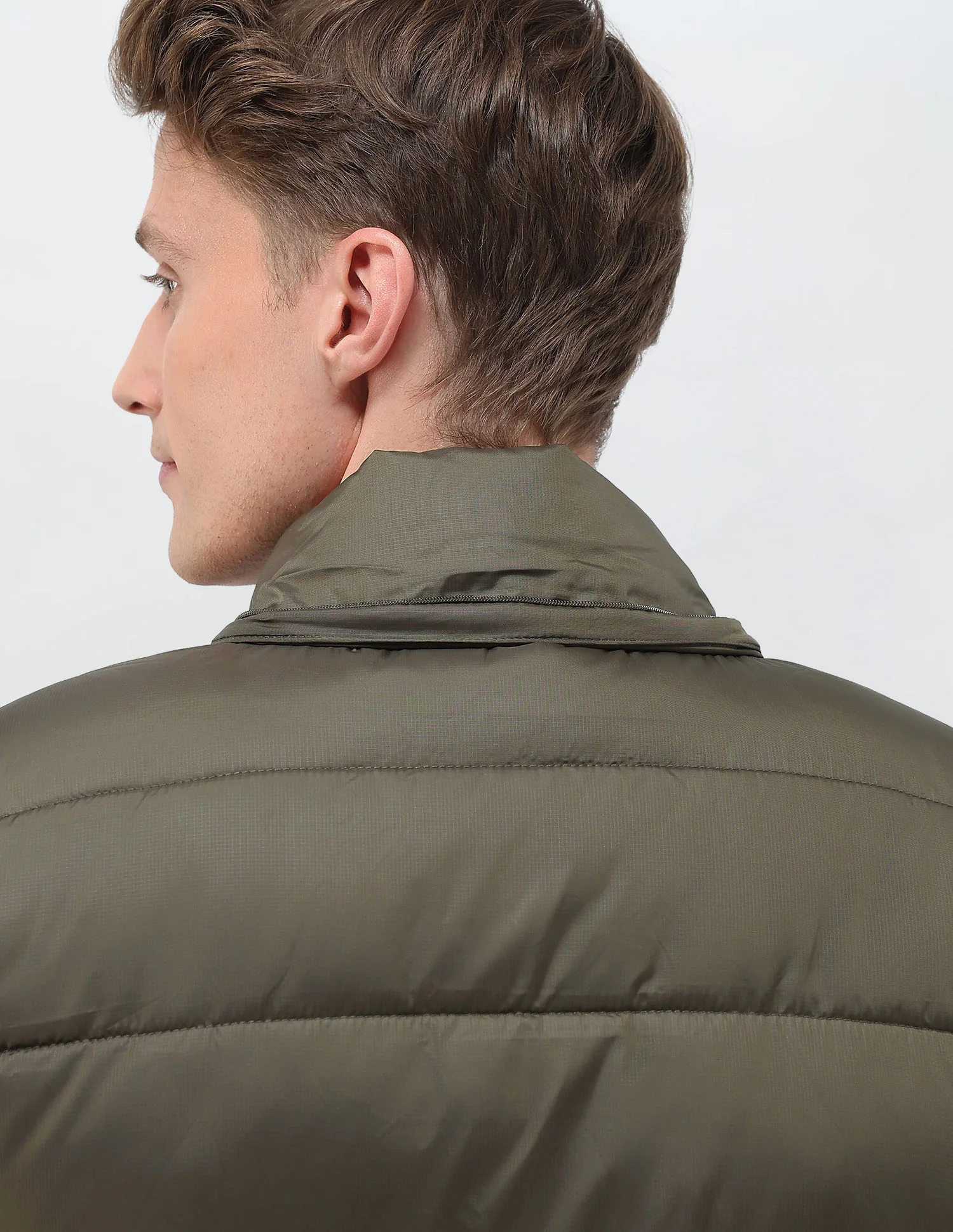 Removable Hood Solid Puffer Jacket - Image 8