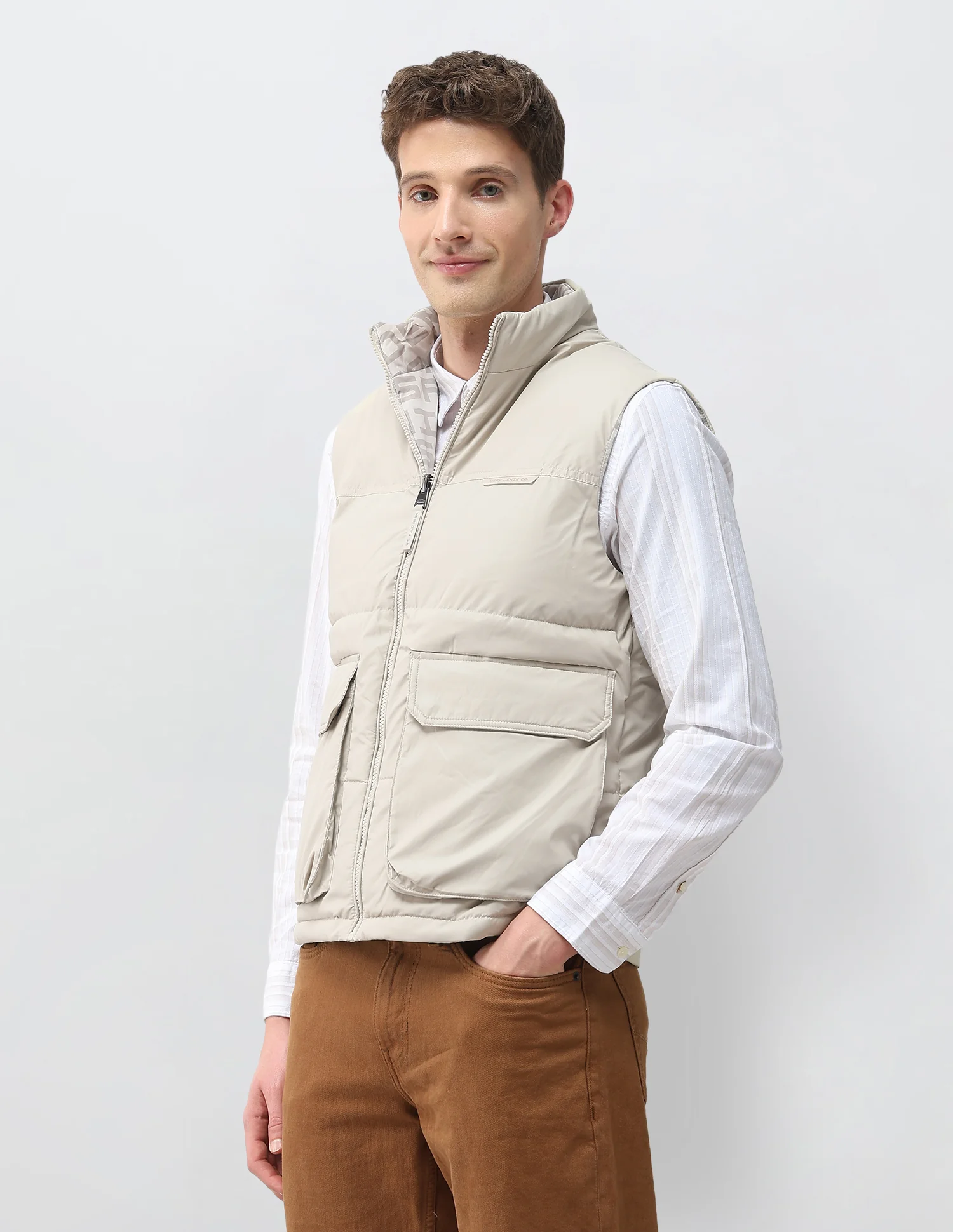 Reversible Brand Printed Puffer Jacket - Image 4