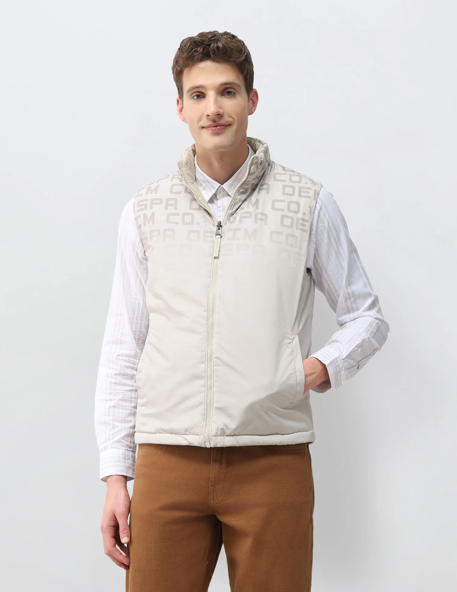 Reversible Brand Printed Puffer Jacket - Image 8