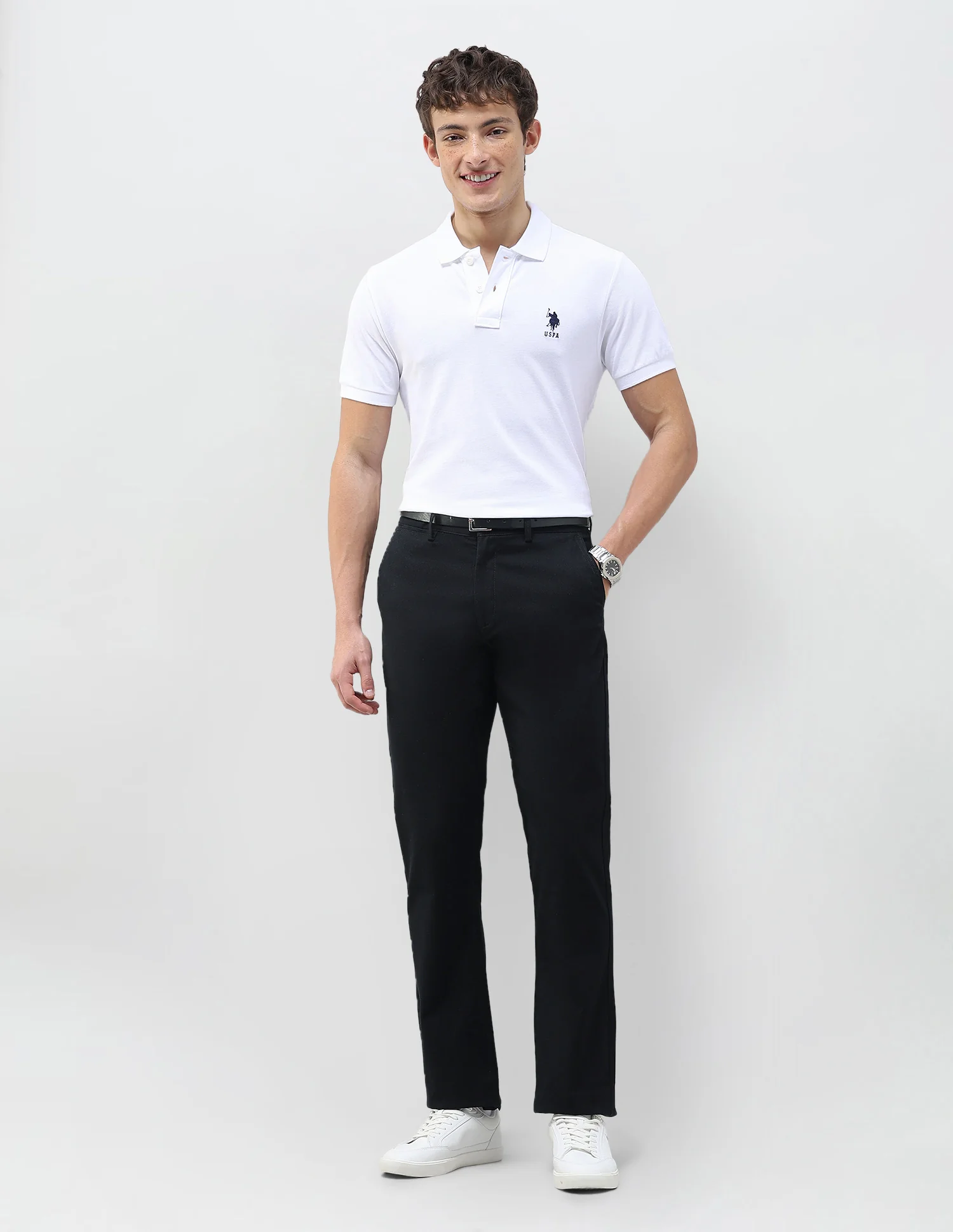 Riley Straight Fit Dobby Trousers - Image 3