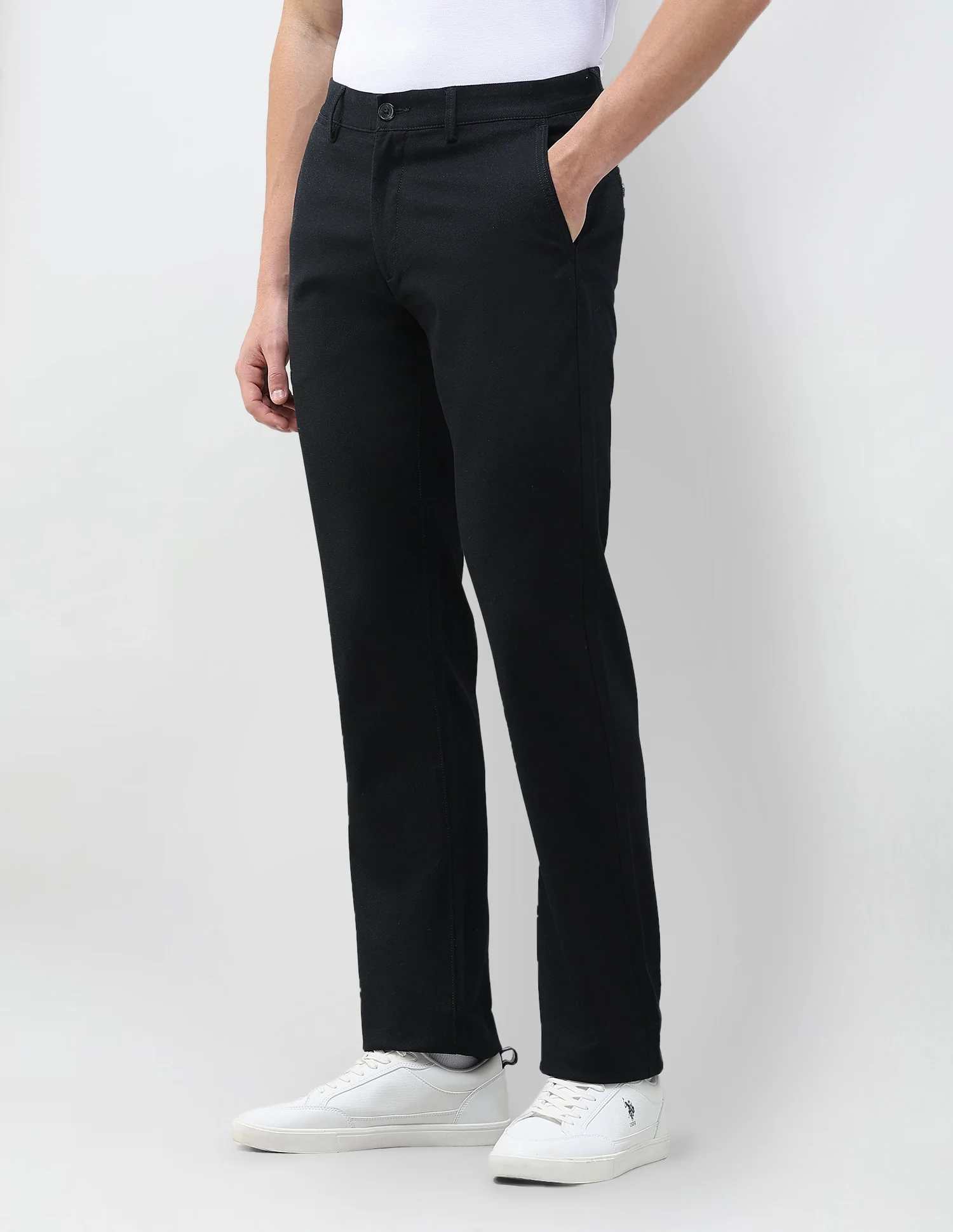 Riley Straight Fit Dobby Trousers - Image 4