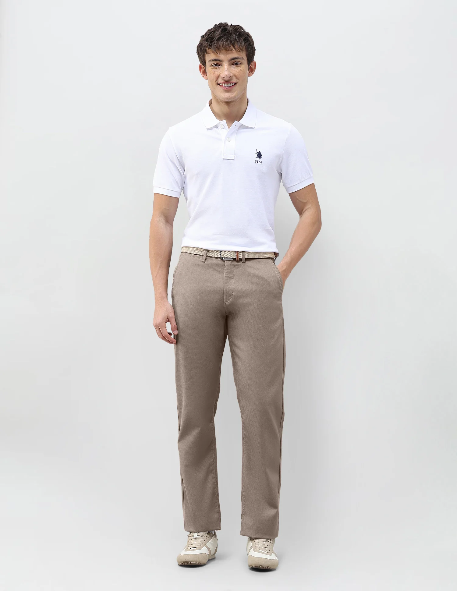 Riley Straight Fit Dobby Trousers - Image 3