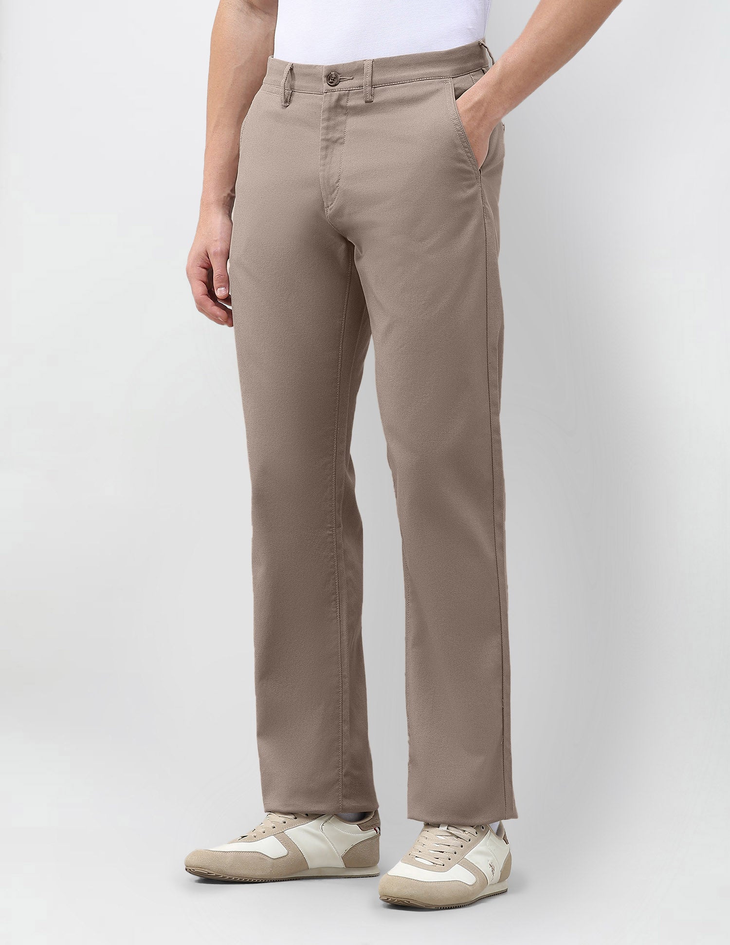 Riley Straight Fit Dobby Trousers - Image 4