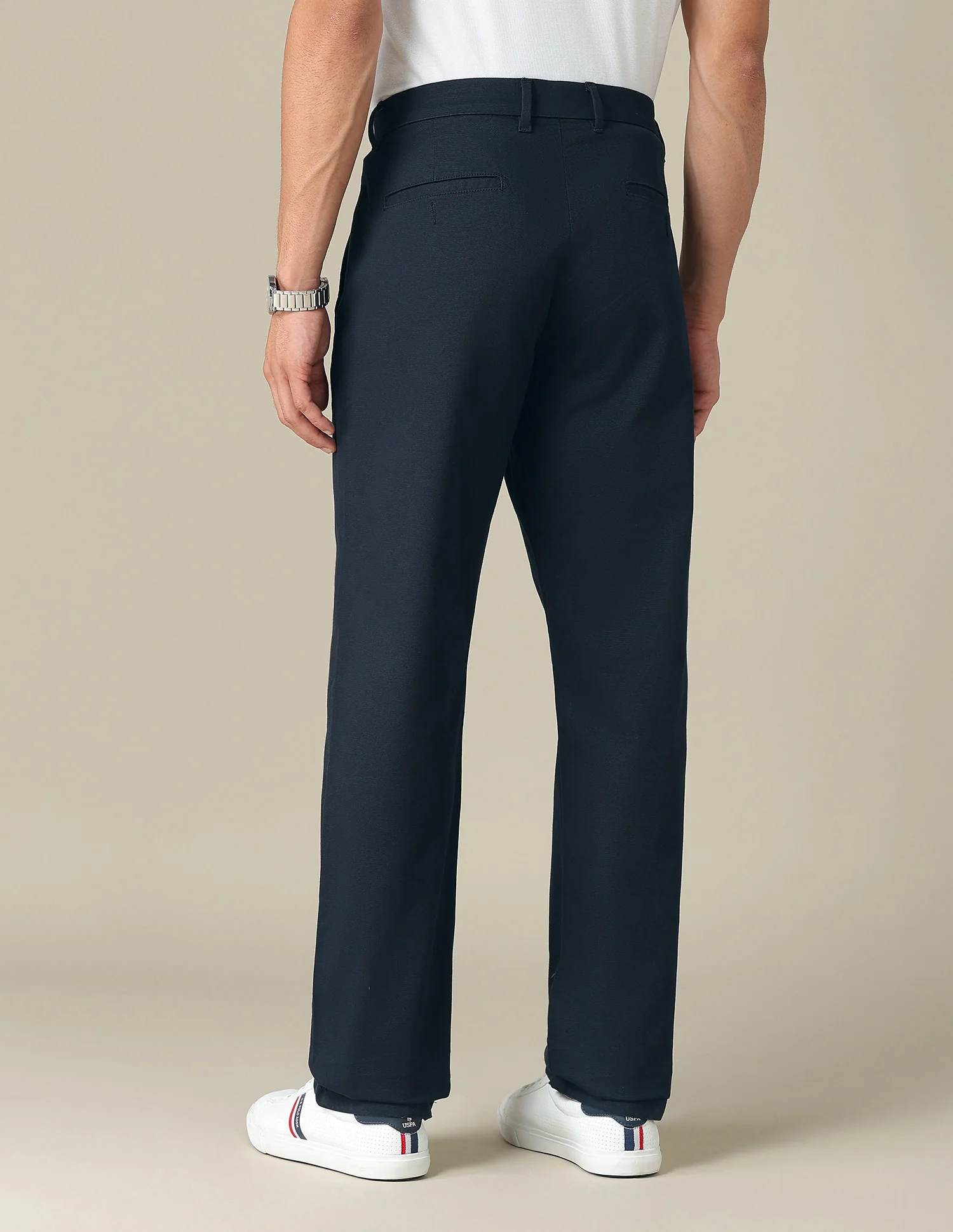 Riley Straight Fit Dobby Trousers - Image 5