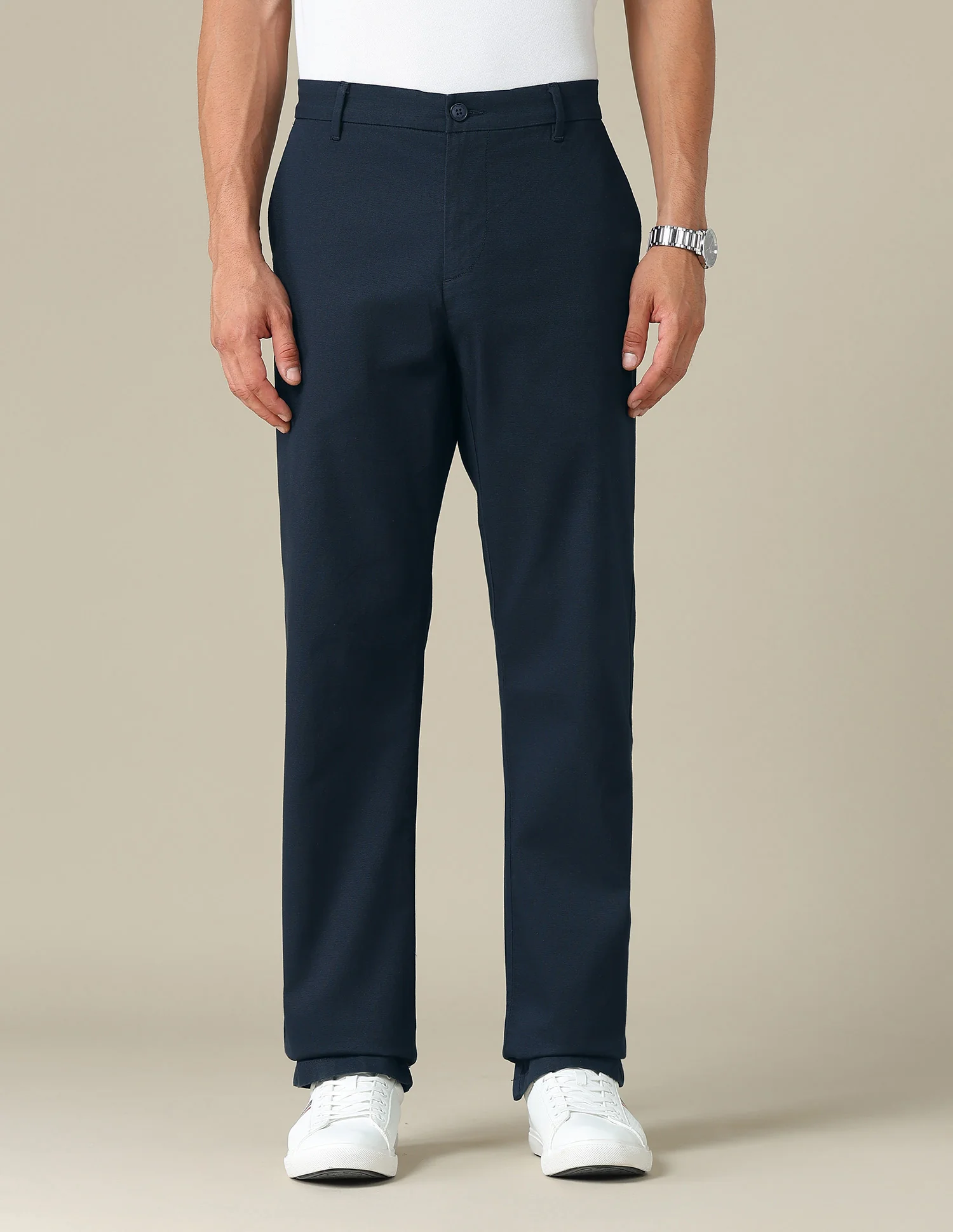 Riley Straight Fit Dobby Trousers - Image 6