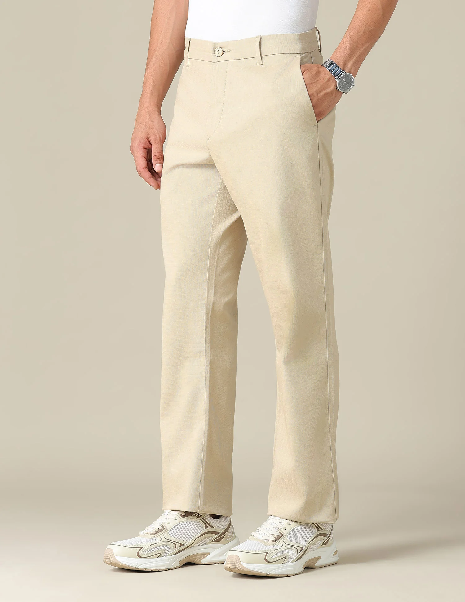 Riley Straight Fit Dobby Trousers - Image 4