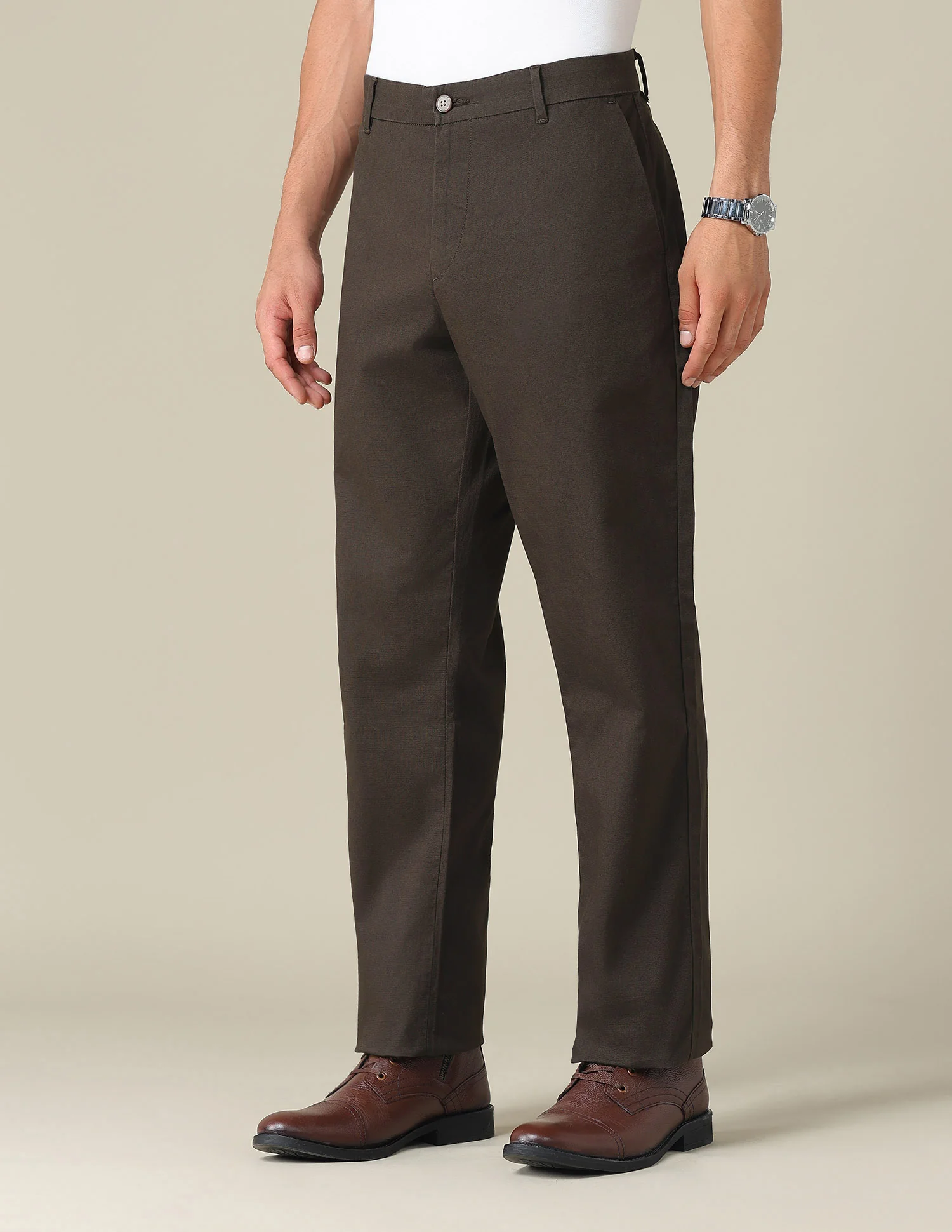 Riley Straight Fit Dobby Trousers - Image 4