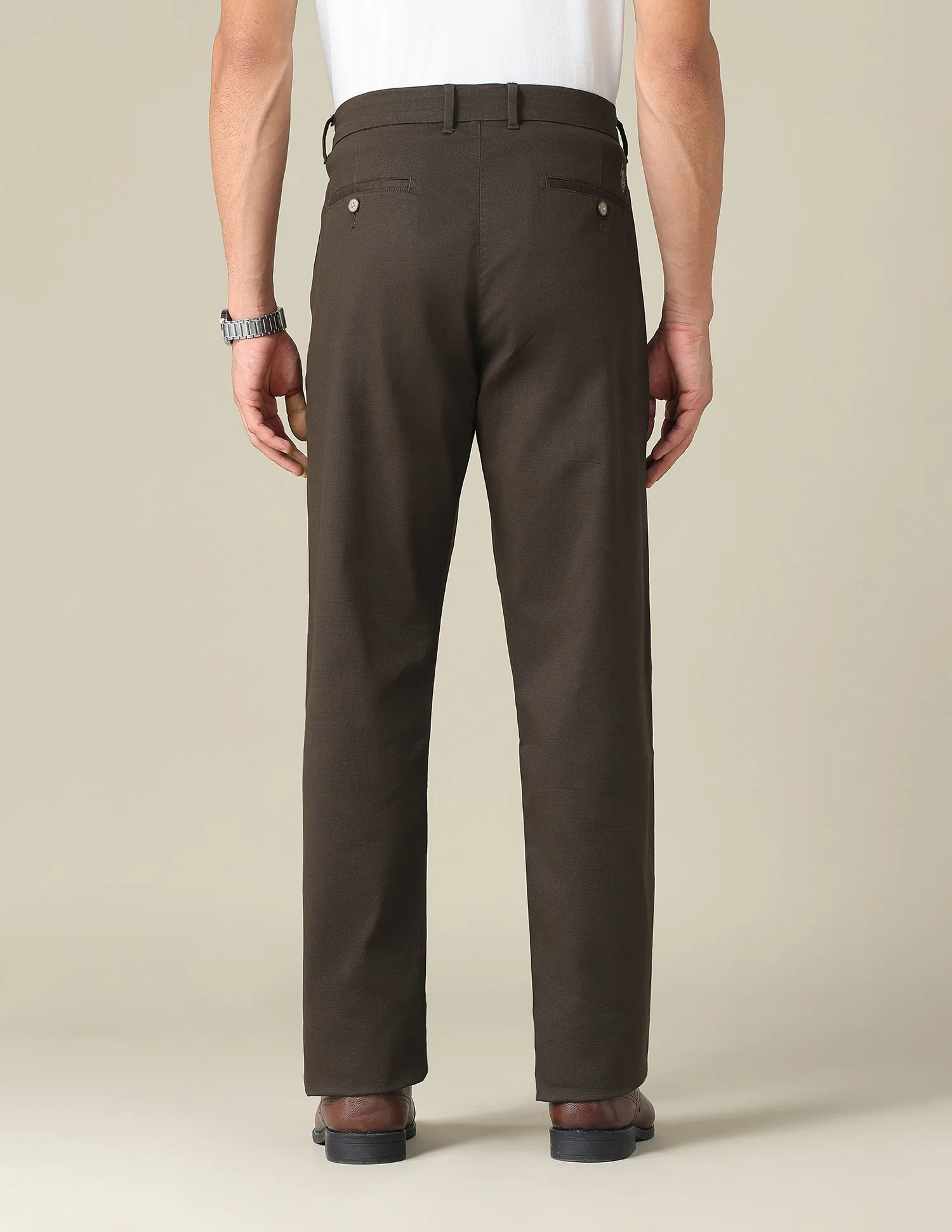 Riley Straight Fit Dobby Trousers - Image 5