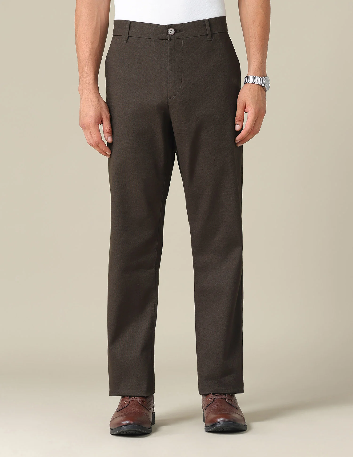 Riley Straight Fit Dobby Trousers - Image 6