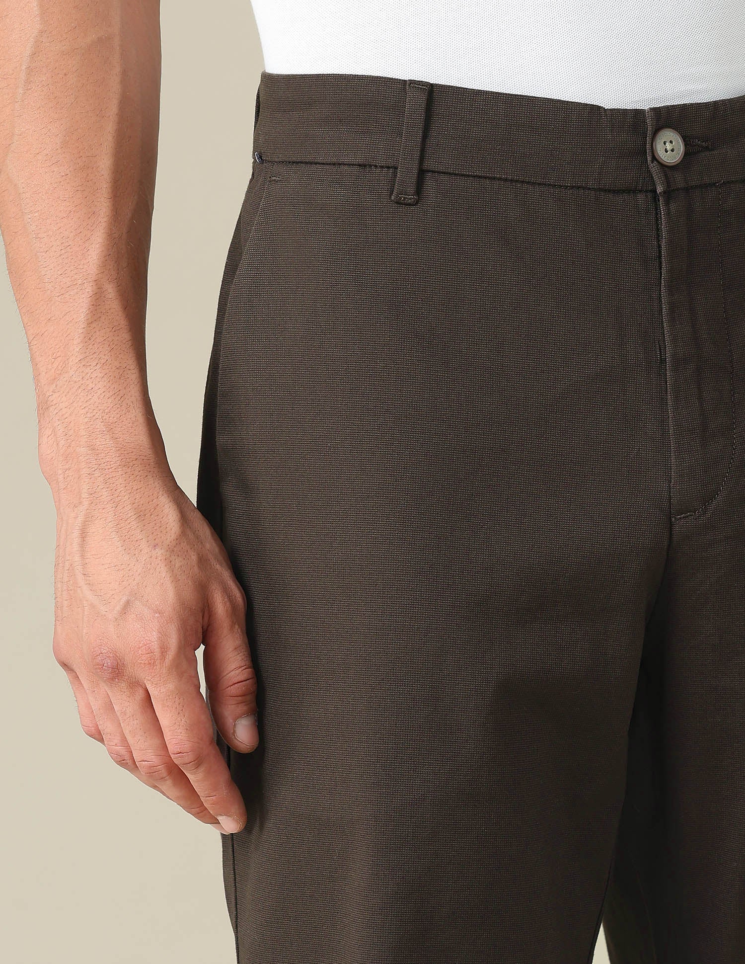 Riley Straight Fit Dobby Trousers - Image 7