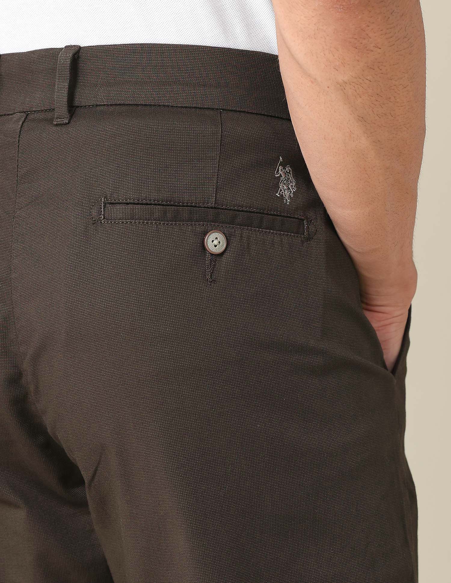 Riley Straight Fit Dobby Trousers - Image 8