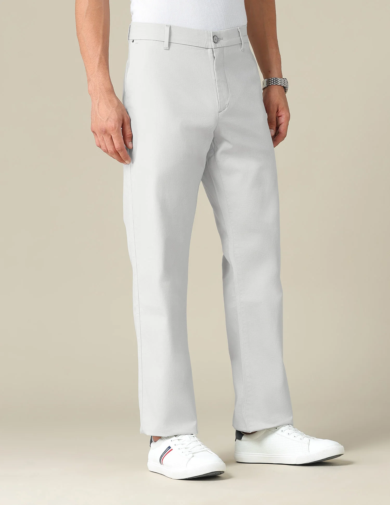 Riley Straight Fit Dobby Trousers - Image 4